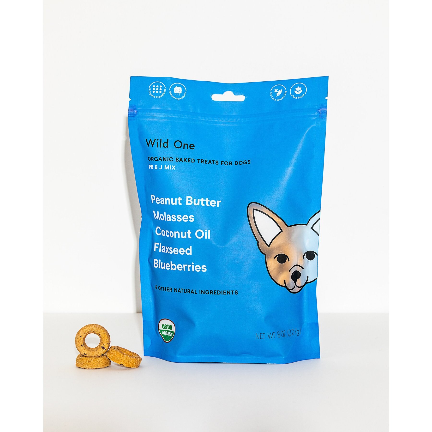 Wild One Organic Peanut Butter & Jelly Baked Dog Treats, 8-oz bag