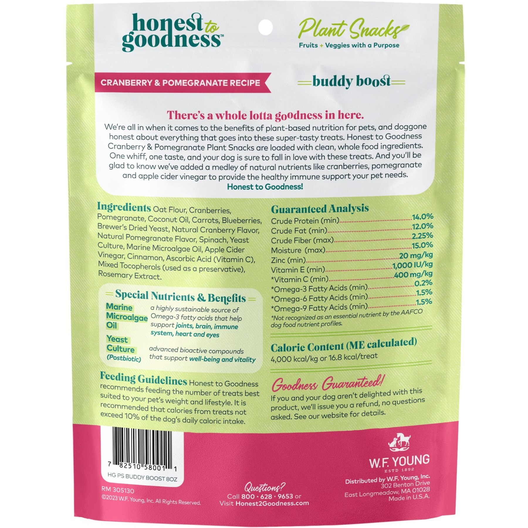 Honest To Goodness Plant Snacks Buddy Boost Cranberry & Pomegranate Dog Treats, 8-oz bag