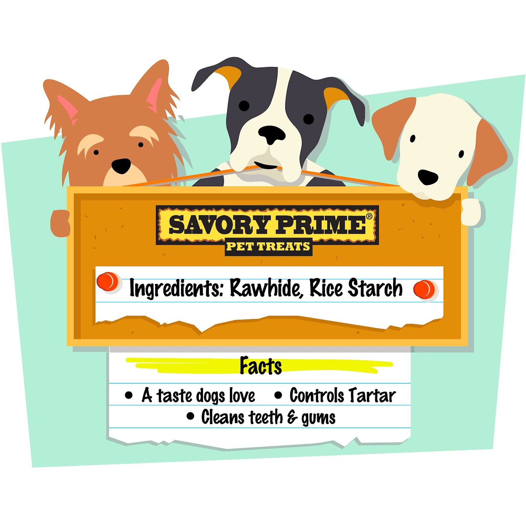 Savory Prime Natural Rawhide Twists Dog Treats, 5-in