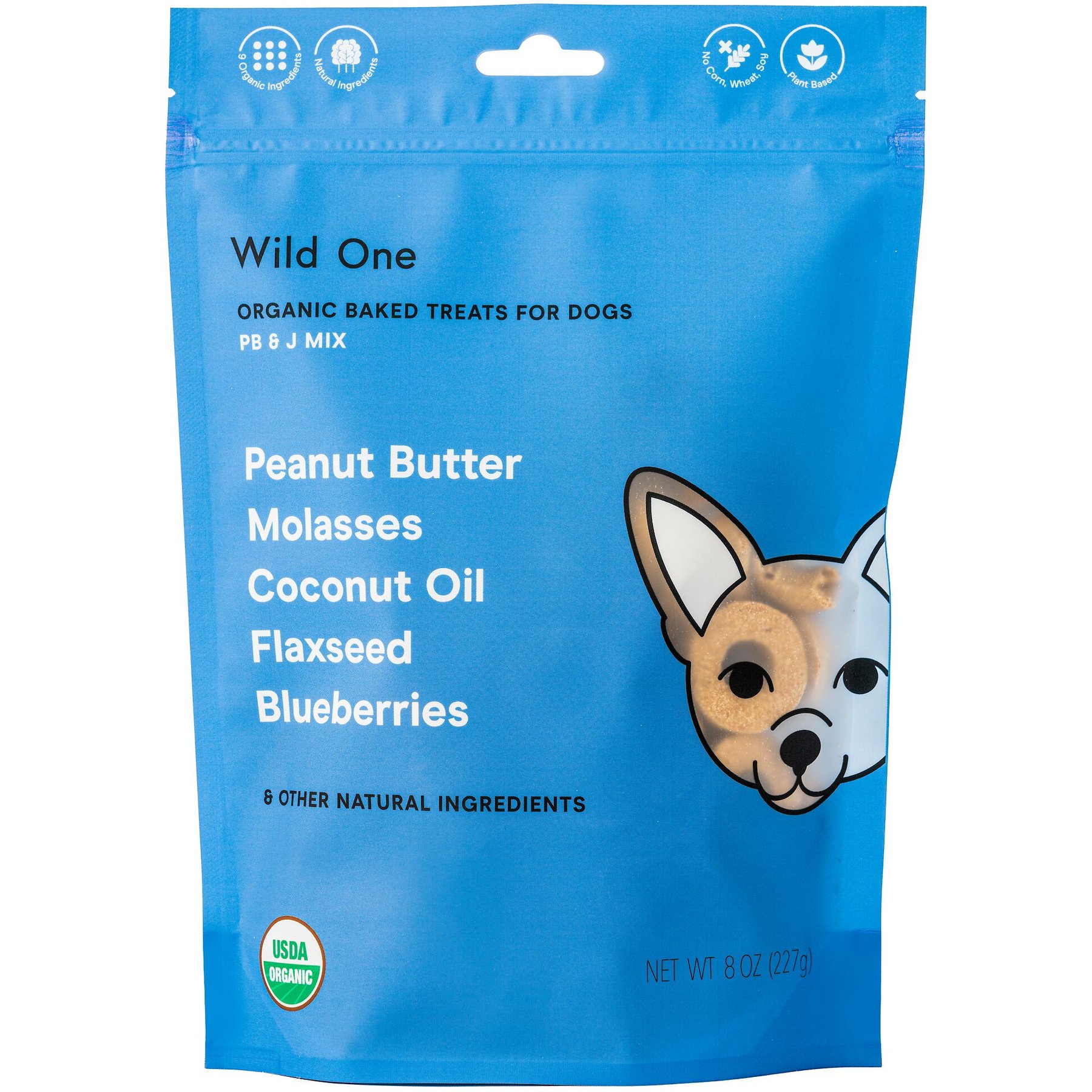 Wild One Organic Peanut Butter & Jelly Baked Dog Treats, 8-oz bag