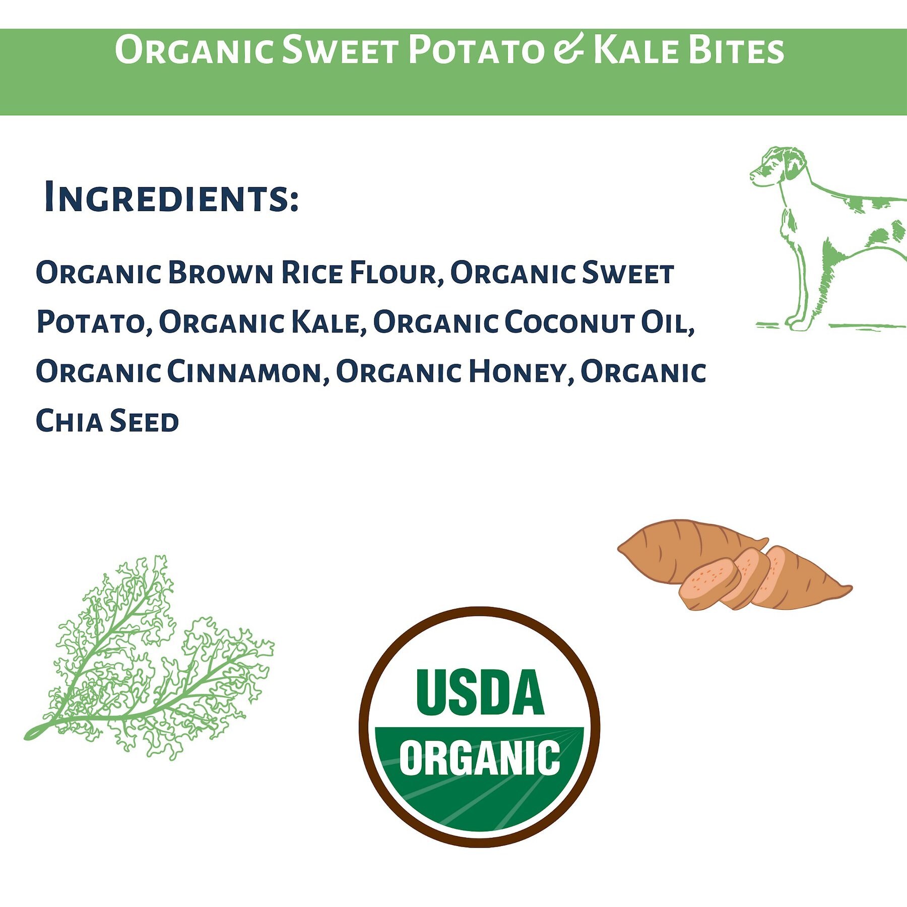Dog Mamma’s Organic Sweet Potato & Kale Bites Dog Treats