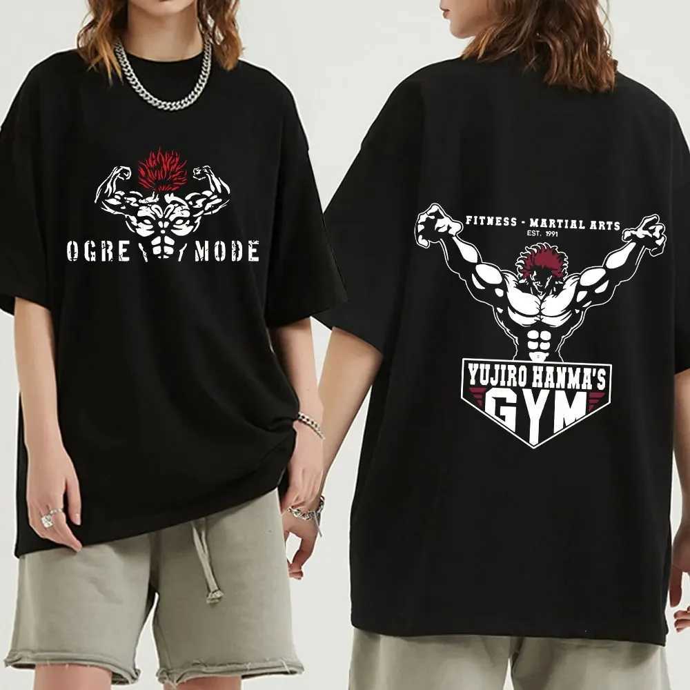 Men's T-Shirts Japanese Anime Baki Hanma The Grappler Graphic Print T- Shirt Men Oversized T Shirt Fashion Crew Neck Women Short Slve T-shirt Y24