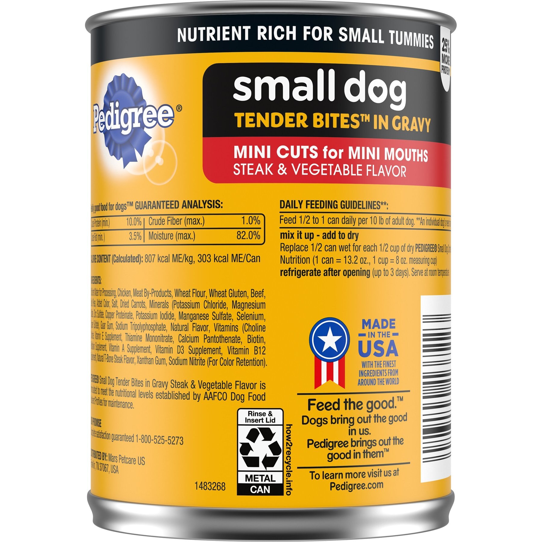 Pedigree Tender Bites in Gravy, Steak & Vegetable Flavor Adult Canned Wet Dog Food