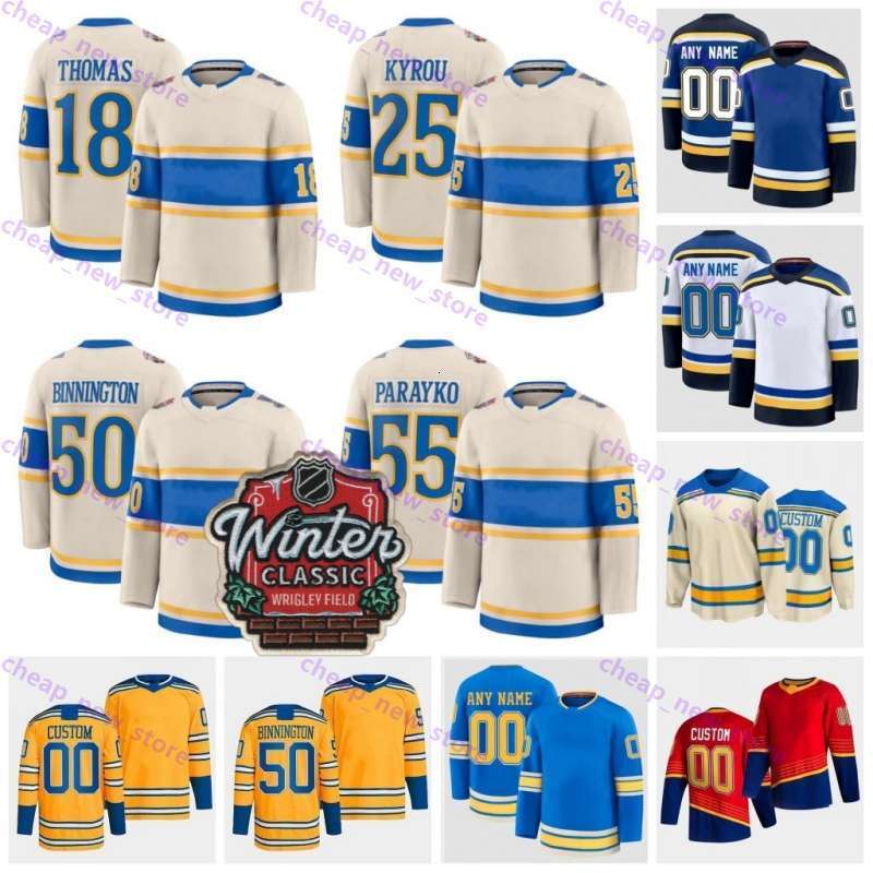 2025 Winter Classic Hockey Jersey Robert Thomas Kyrou Binnington Colton Parayko Jake Neighbours Pavel Buchnevich Joel Hofer Justin Faulk Gretzky Walker Cream