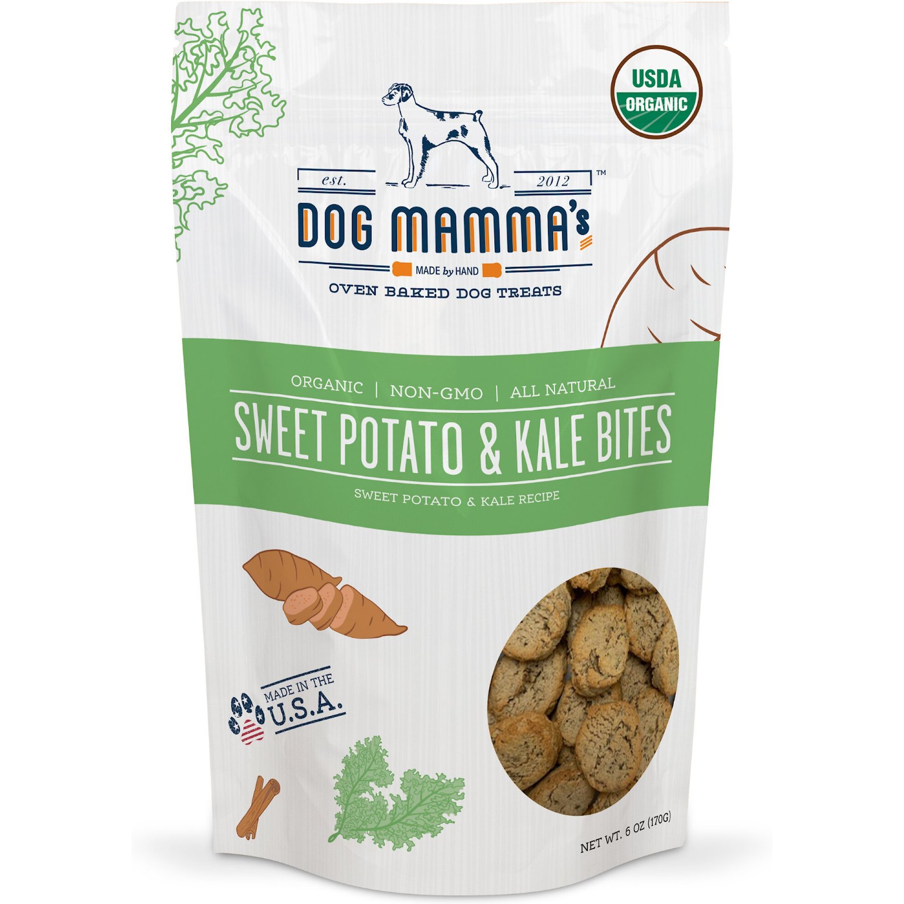 Dog Mamma’s Organic Sweet Potato & Kale Bites Dog Treats