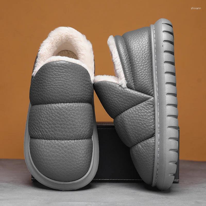 Slippers Winter Men's Wrap Heels Plush Outdoor Indoor Waterproof Casual Warm Shoes Flip ps Men Home Cotton zhanyishengli