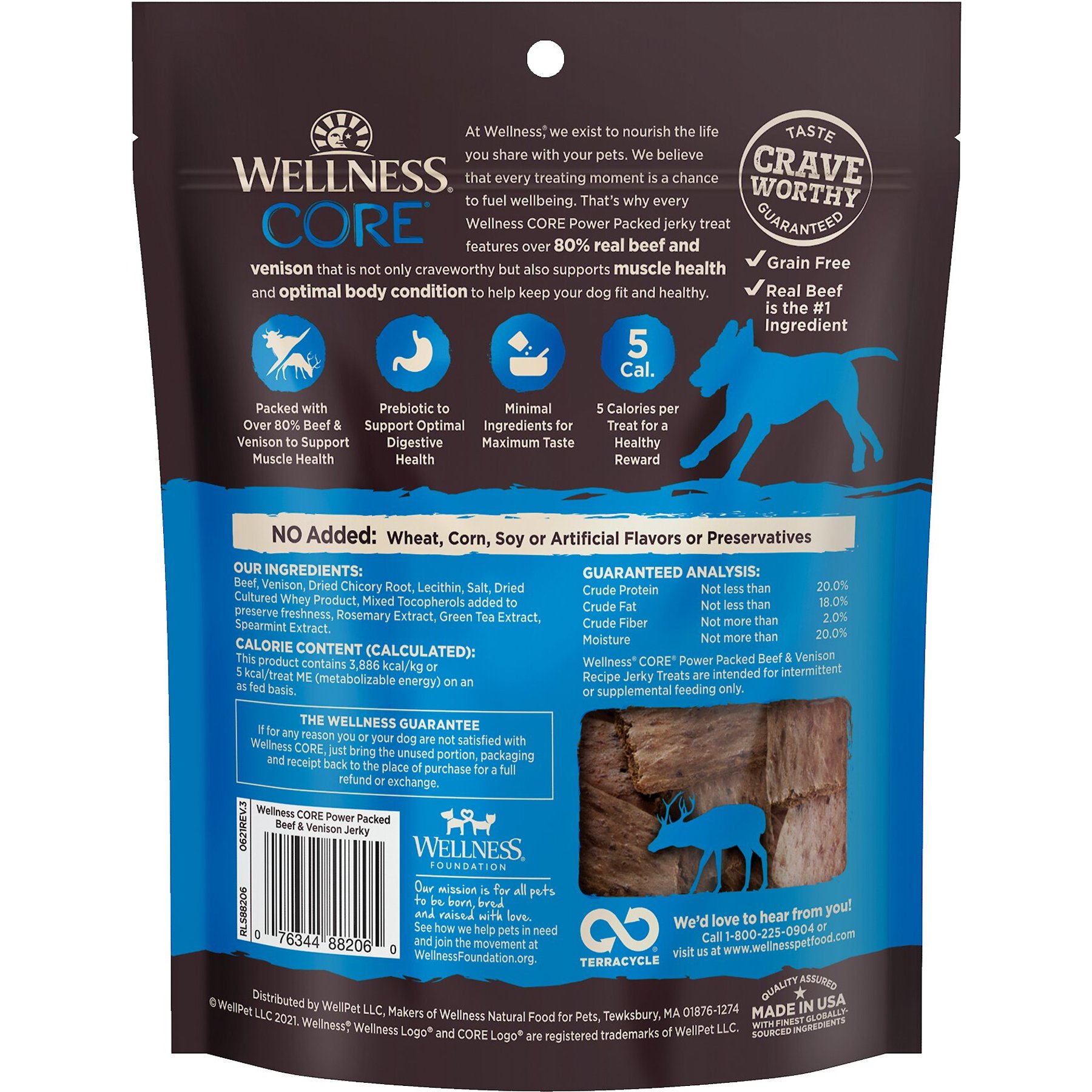 Wellness CORE Power Packed Venison Grain-Free Jerky Dog Treats