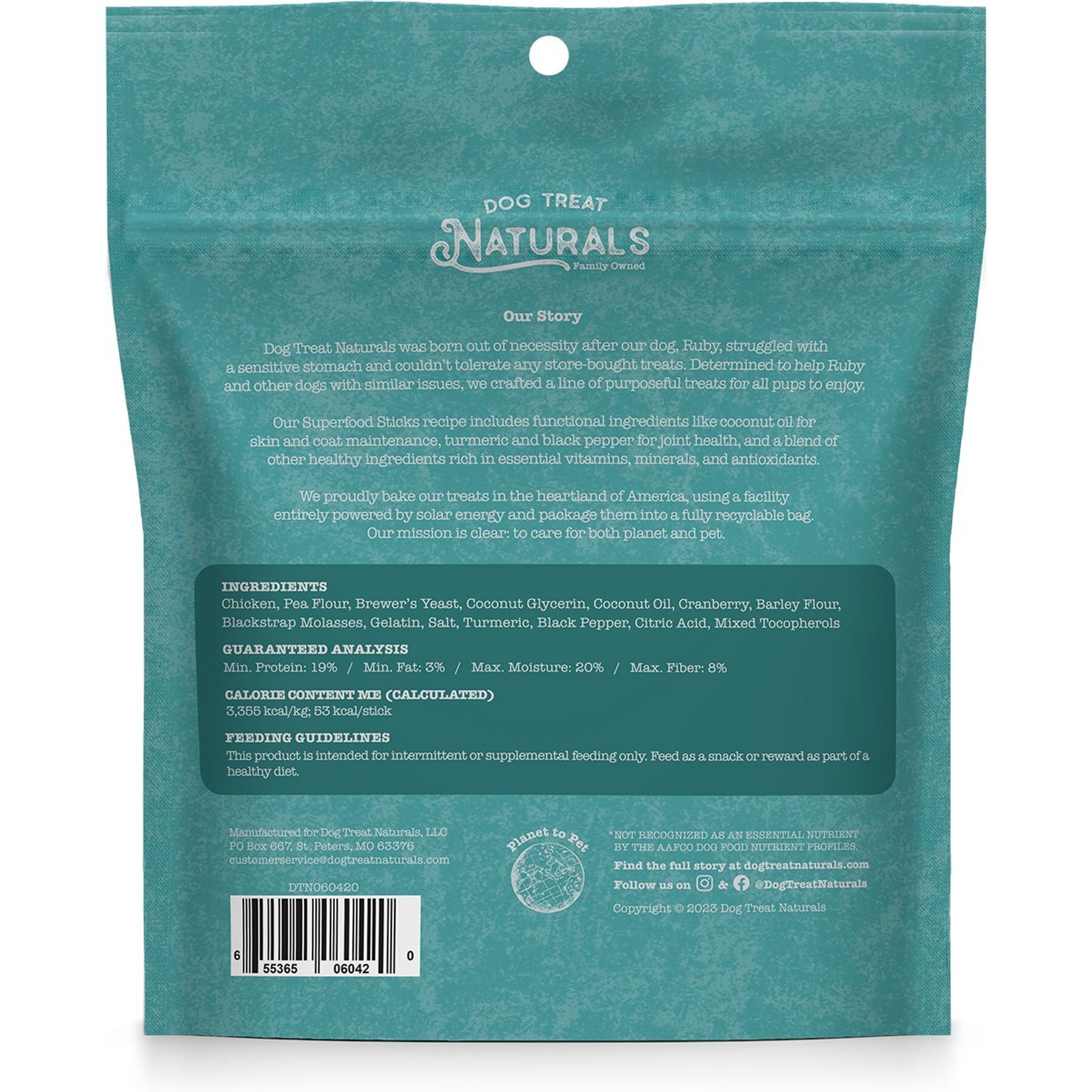 Dog Treat Naturals Chicken & Cranberry Superfood Fresh All Stages Natural Chews Sticks Dog Treats, 10-oz bag