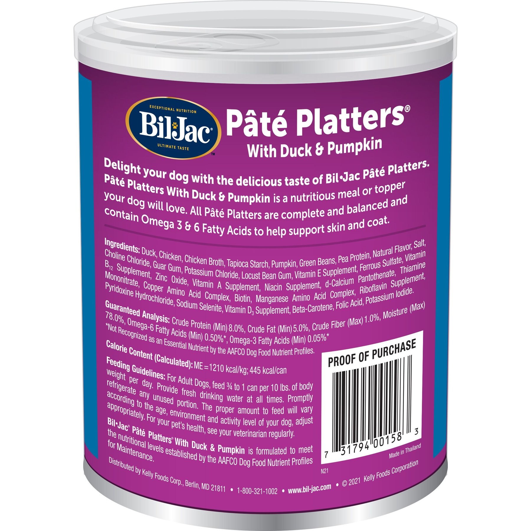 Bil-Jac Pate Platters with Duck & Pumpkin Canned Dog Food
