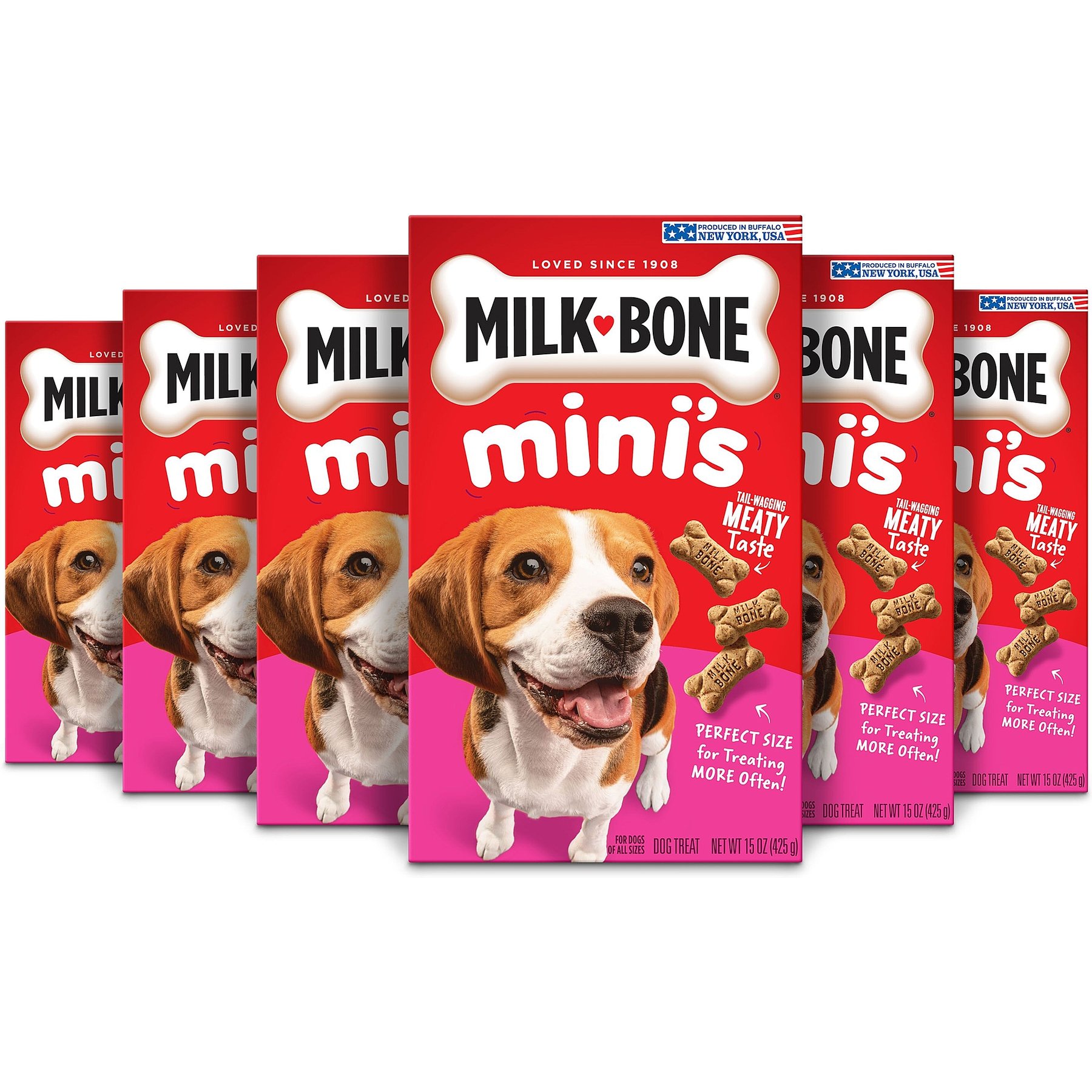 Milk-Bone Mini's Original Dog Biscuits Treats, 15-oz bag, case of 6
