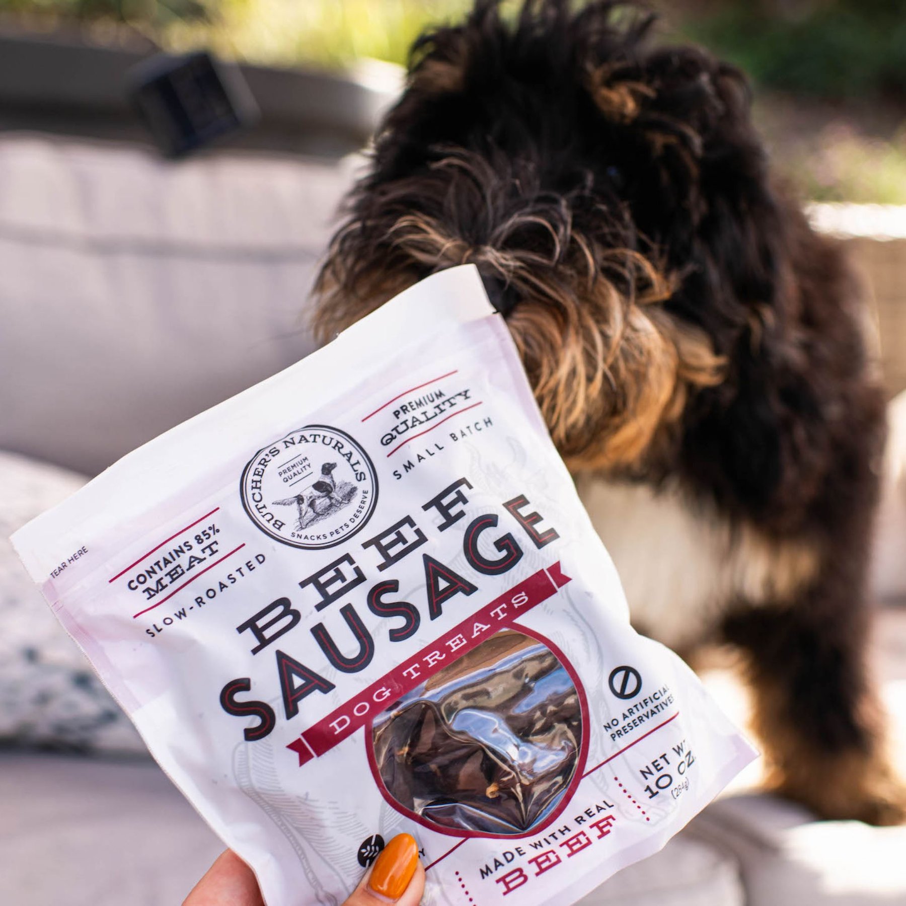 Butcher's Naturals Slow Roasted Beef Sausage Soft & Chewy Dog Treats, 10-oz bag