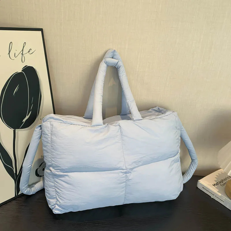 Puffer Tote Bag Large Quilted Satchel Purse Lightweight Crossbody Bag Soft Padded Pillow Shopper Bag for Women Work Travel 250120