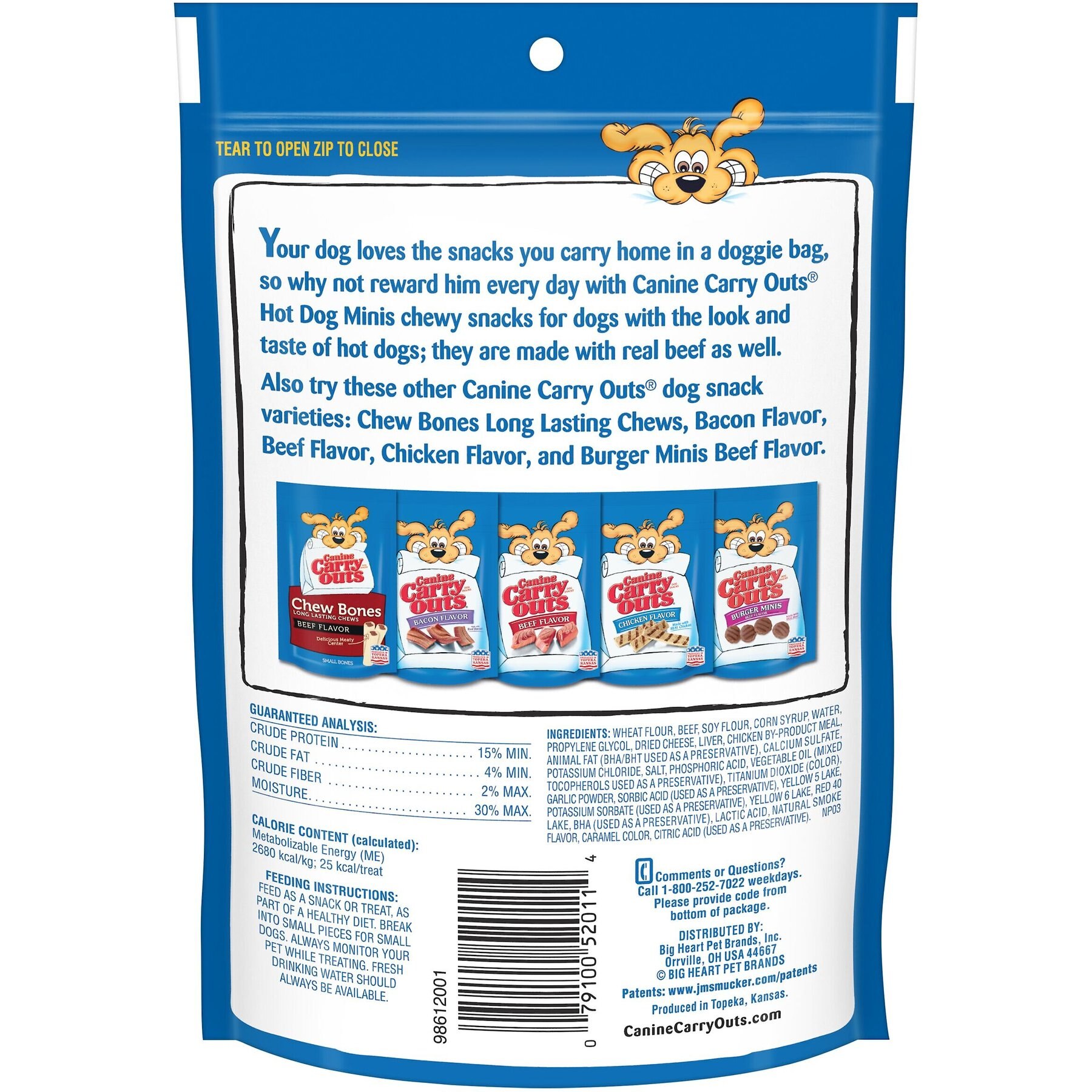 Canine Carry Outs Beef Flavor Hot Dog Minis Dog Treats
