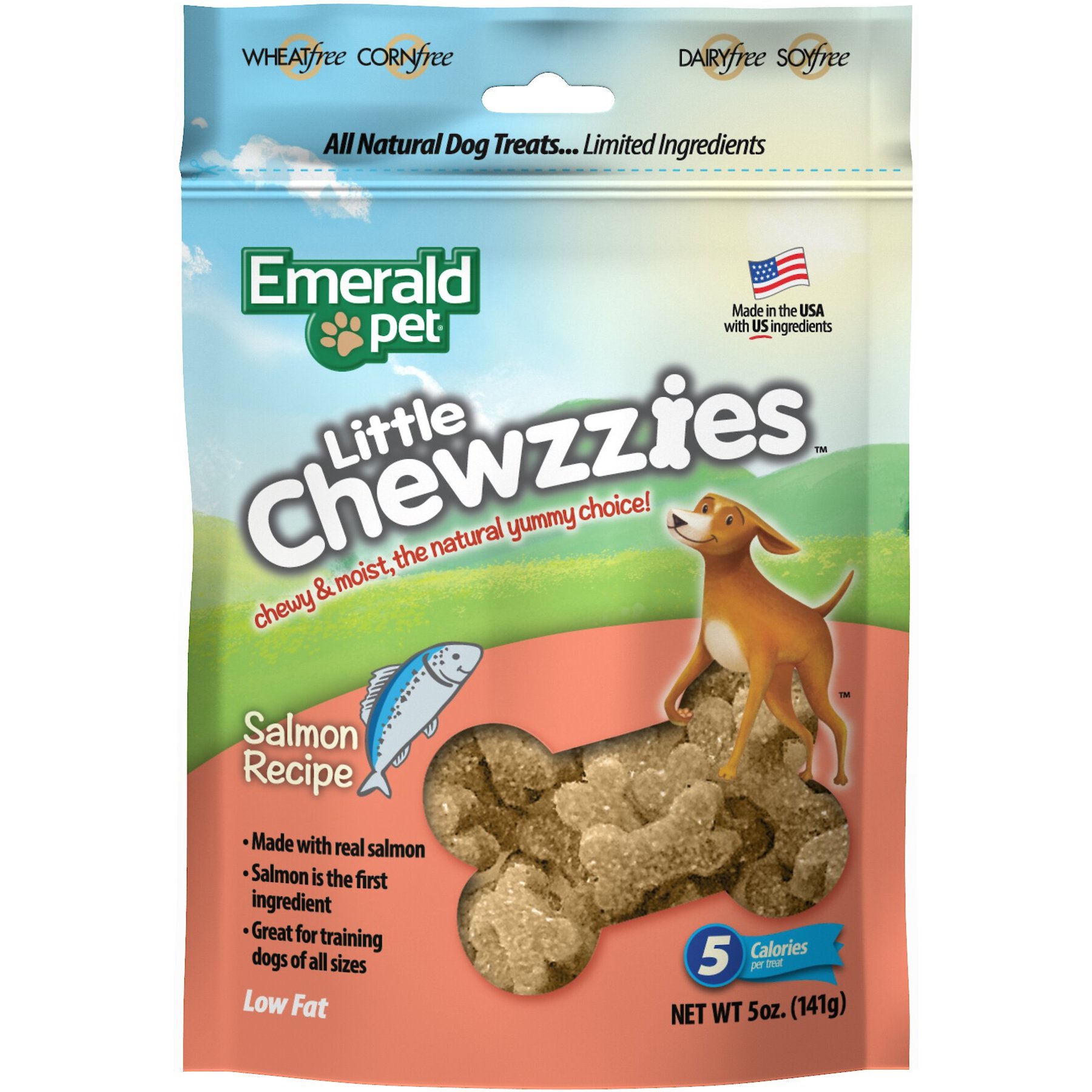 Emerald Pet Little Chewzzies Salmon Recipe Chicken-Free Dog Treats