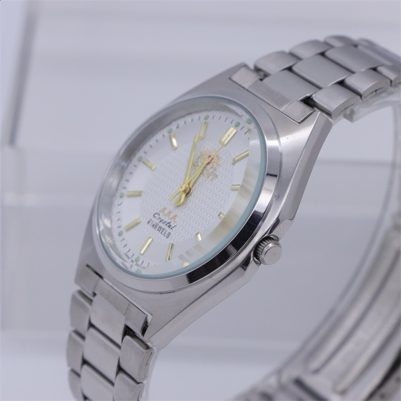 Stainless steel Henna watch waterproof quartz watch for middle-aged and elderly people original 2035 movement mens watch medium-sized model