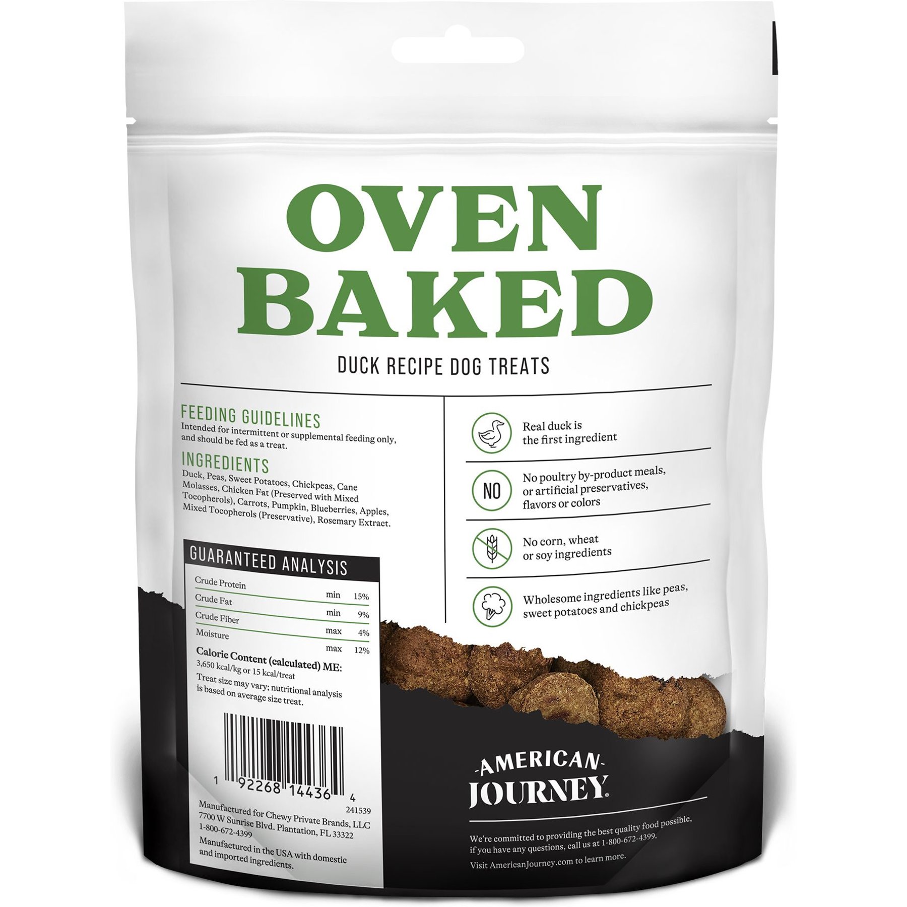 American Journey Duck Recipe Grain-Free Oven Baked Crunchy Biscuit Dog Treats