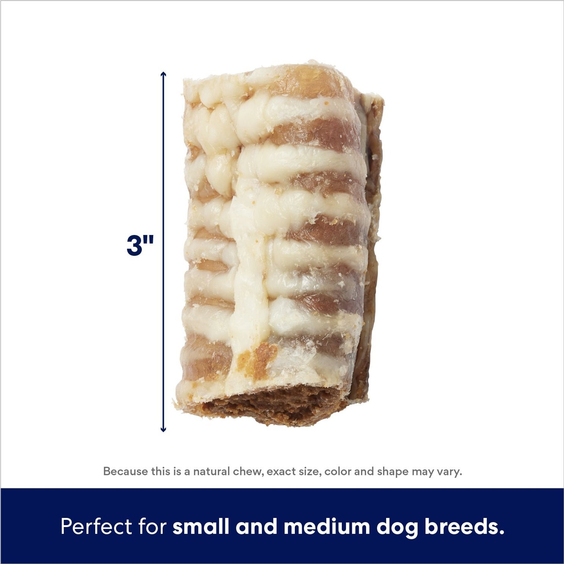 Bones & Chews Made in USA Chicken & Rice Flavored Filled Beef Trachea Dog Treats