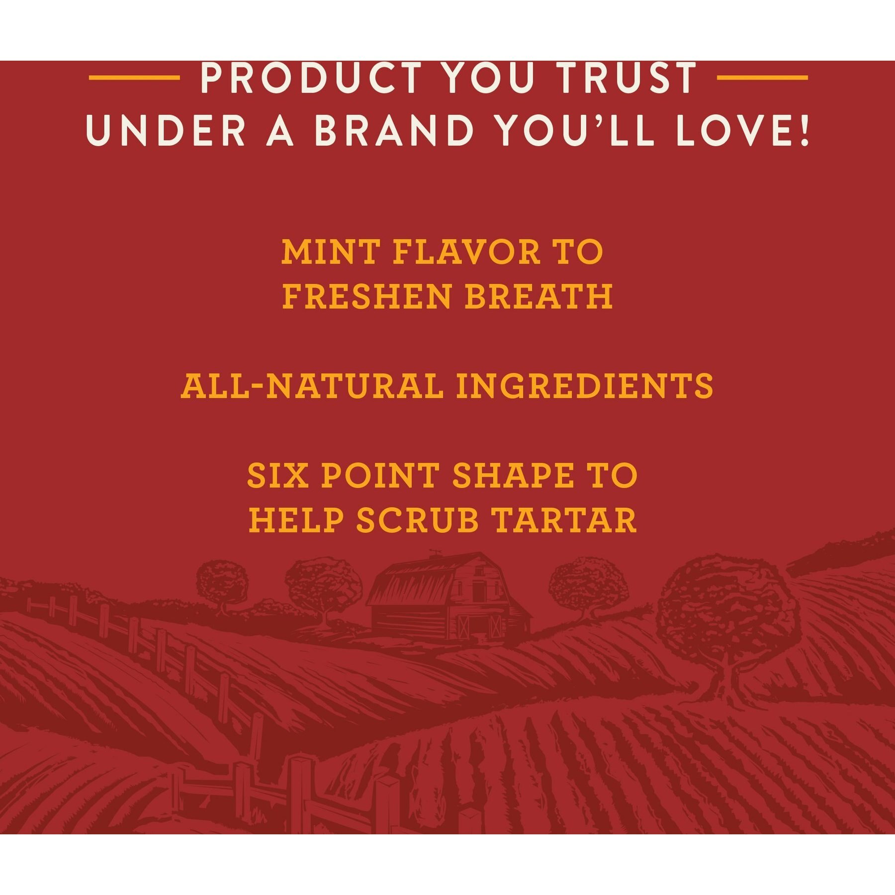 True Acre Foods All-Natural Dental Chew Sticks, Mint Flavor