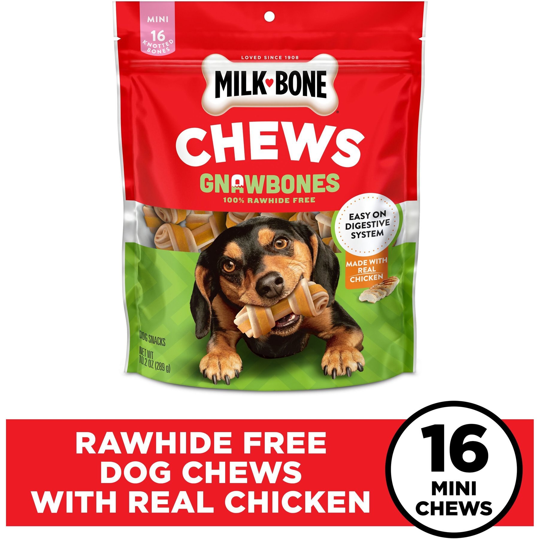 Milk-Bone Gnaw Bones Mini Chicken Flavored Bone Dog Treats