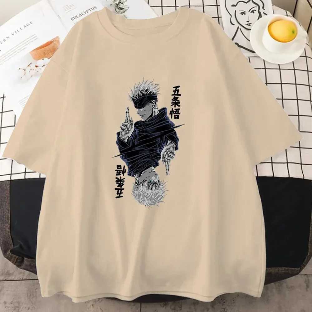 Men's T-Shirts Fashion Jujutsu Kaisen Satoru Gojo Anime Printed T Shirt Summer Oversized T-shirt Women Crew Neck Short Slve Harajuku Y2k Ts Y2404