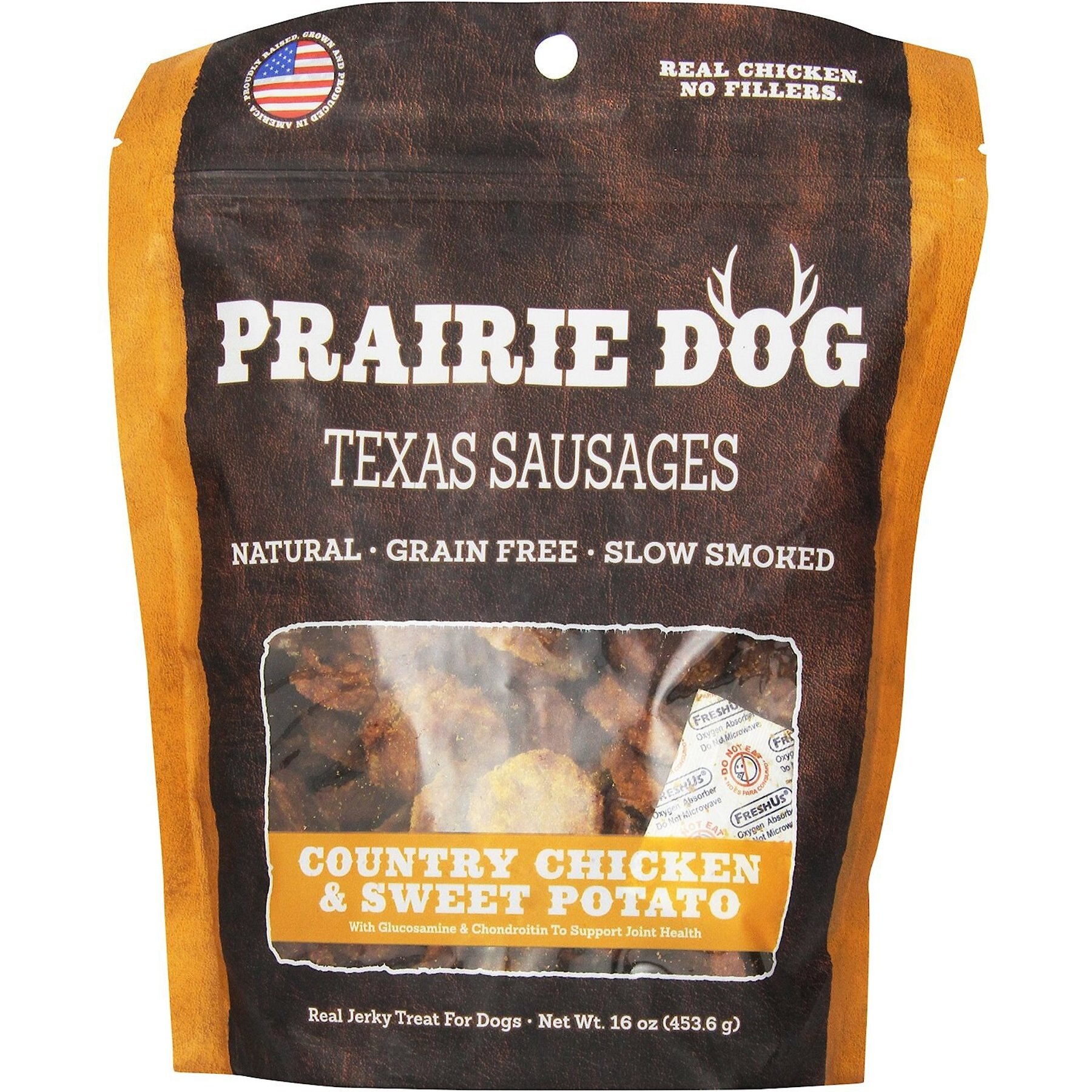 Prairie Dog Texas Sausages Country Chicken & Sweet Potato Grain-Free Dog Treats