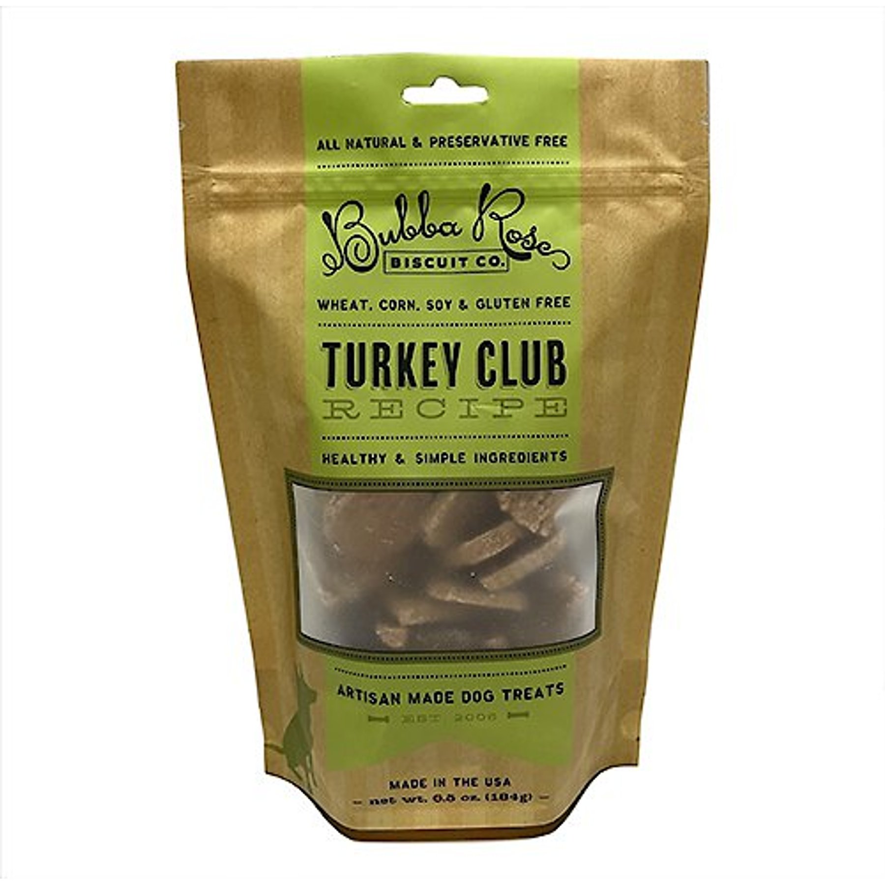 Bubba Rose Biscuit Co. Turkey Club Dog Treats, 6.5-oz bag