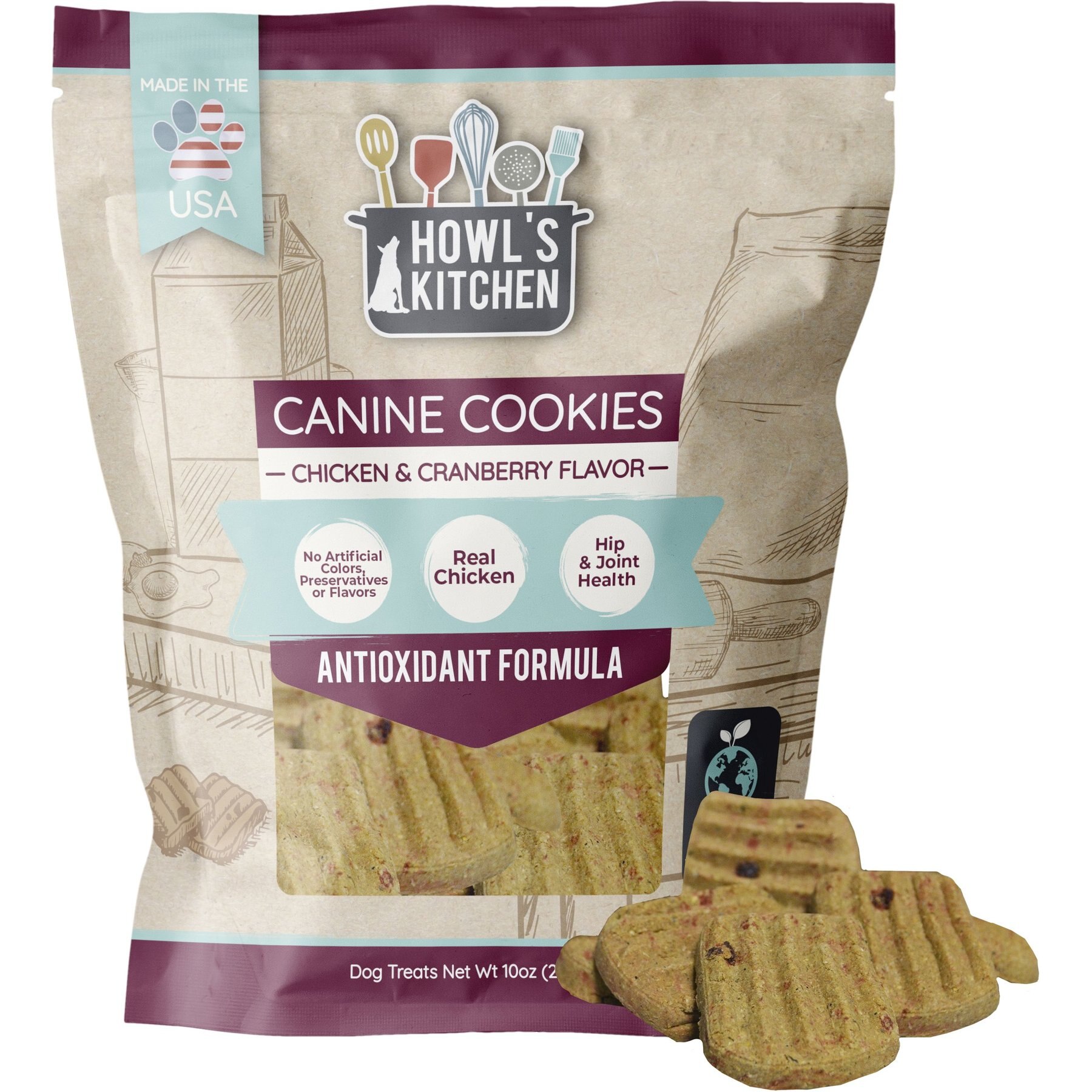 Howl's Kitchen Canine Cookies Chicken & Cranberry Flavor Dog Treats
