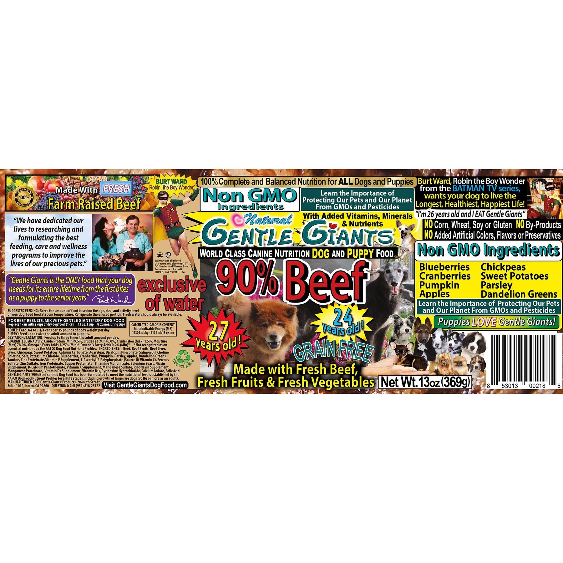 Gentle Giants Non-GMO Puppy Grain-Free Beef Wet Dog Food