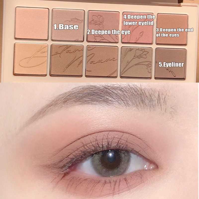 10 Colors Eyeshadow Palette Nude Shimmer Pearly Matte Earth Color Eyeshadow Shiny Powder Eye Shadow Disc Eye PigmentsXJ250520