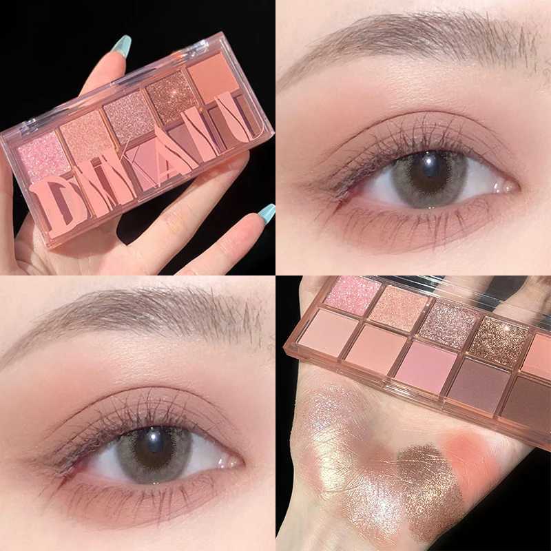 10 Colors Eyeshadow Palette Nude Shimmer Pearly Matte Earth Color Eyeshadow Shiny Powder Eye Shadow Disc Eye PigmentsXJ250520