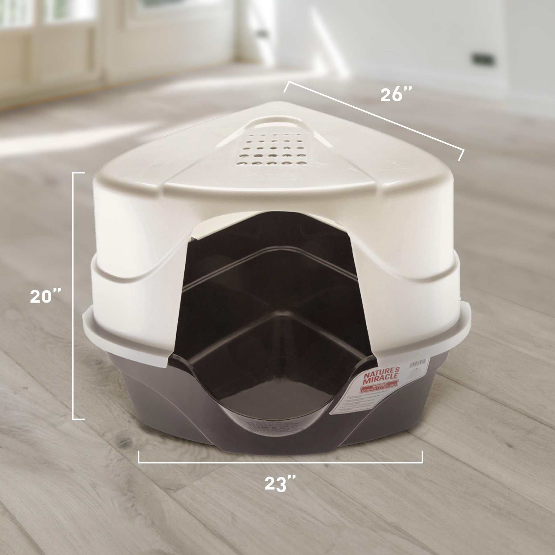 Nature's Miracle Hooded Corner Multi-Cat Litter Box with Charcoal Filter