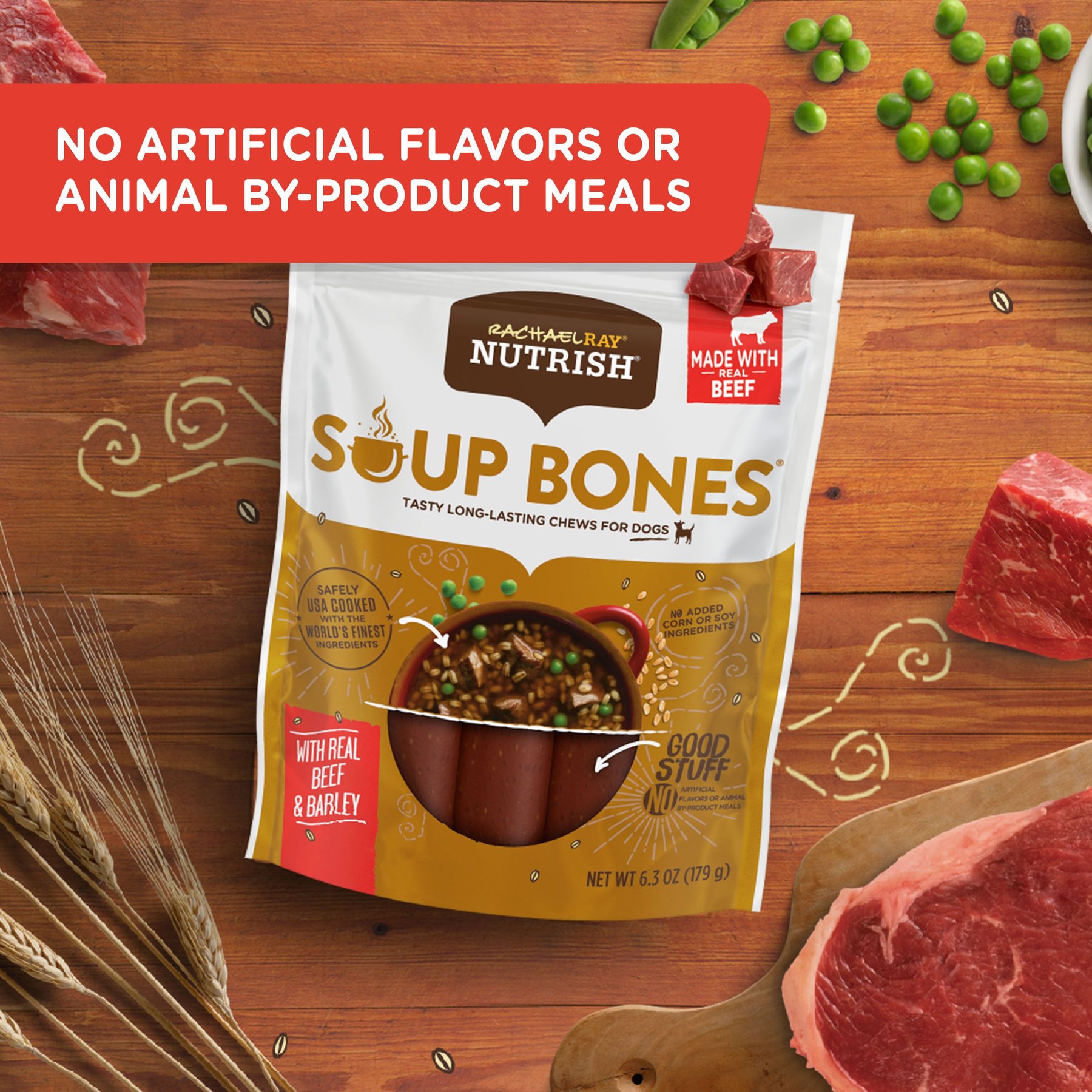 Rachael Ray Nutrish Soup Bones Beef & Barley Flavor Dog Treats