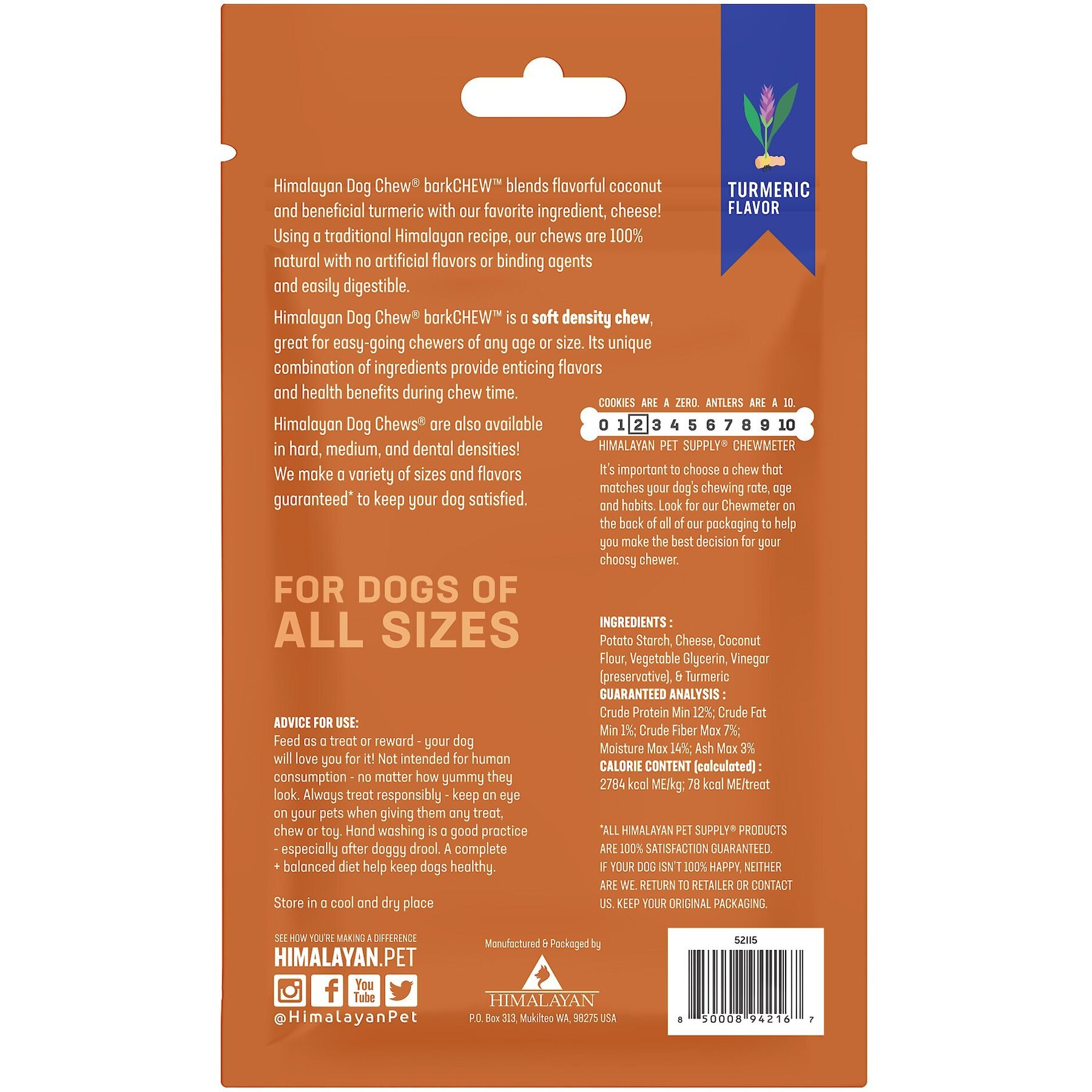 Himalayan Pet Supply barkCHEW Turmeric Jerky Dog Treats
