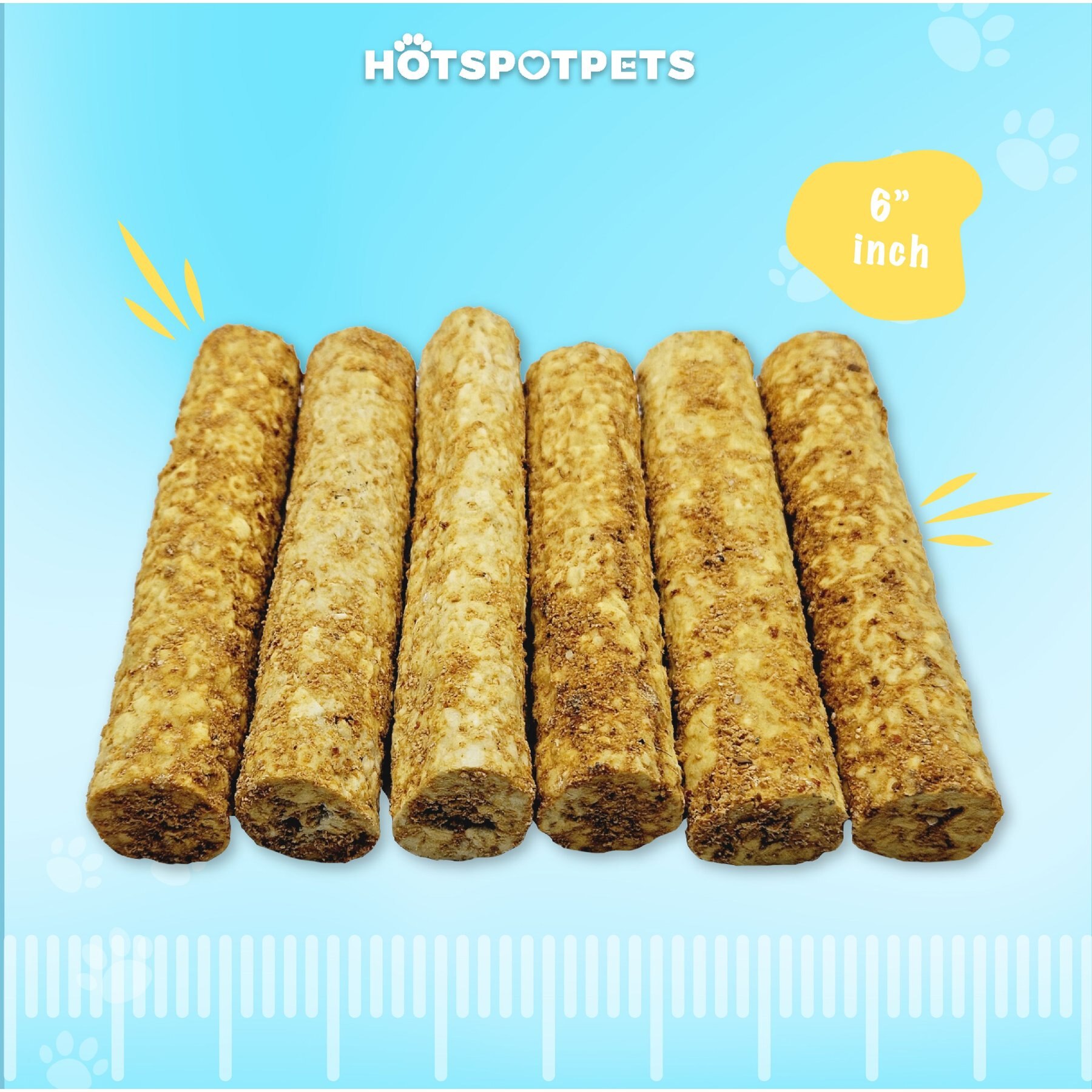 HOTSPOT PETS 6-in Beef Crunchy Munchy Rolls Dog Treats