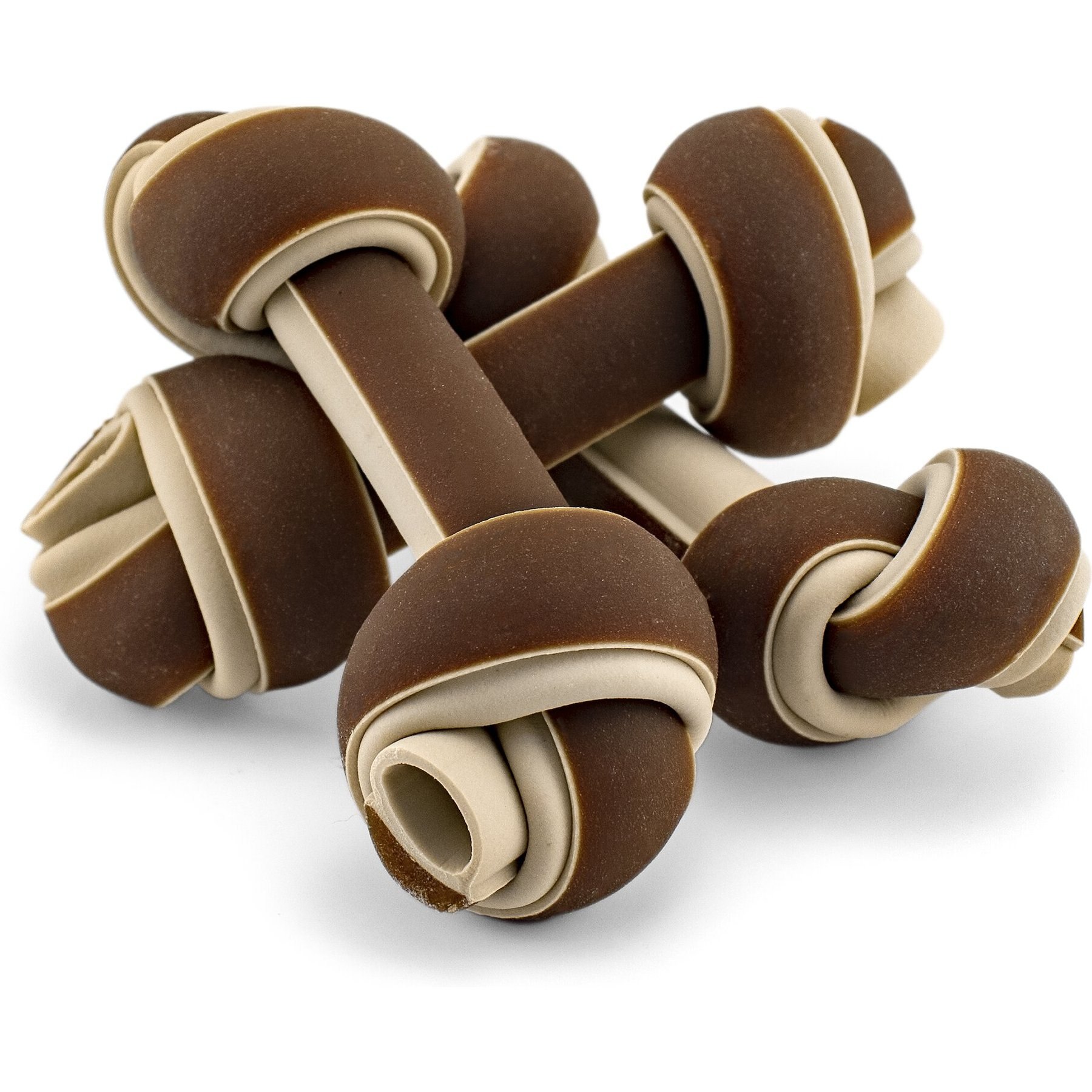 Chomp'ems Hide-Free Knot Bones Two-Tone Peanut Butter Dog Treats, 20 count