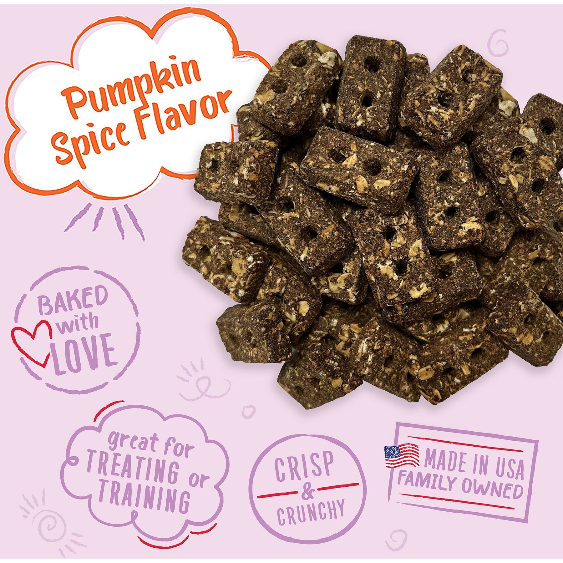 Charlee Bear Bearnola Bites Pumpkin Spice Flavor Dog Treats, 8-oz bag