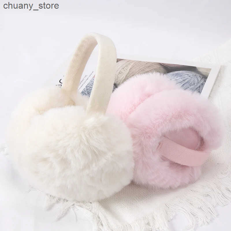 Ear Muffs New Autumn Winter Soft Earmuffs Women Men Ear Keep Warmer Plush Solid Color Adjustable Foldable Ear Protection Muffs Earflap L240910