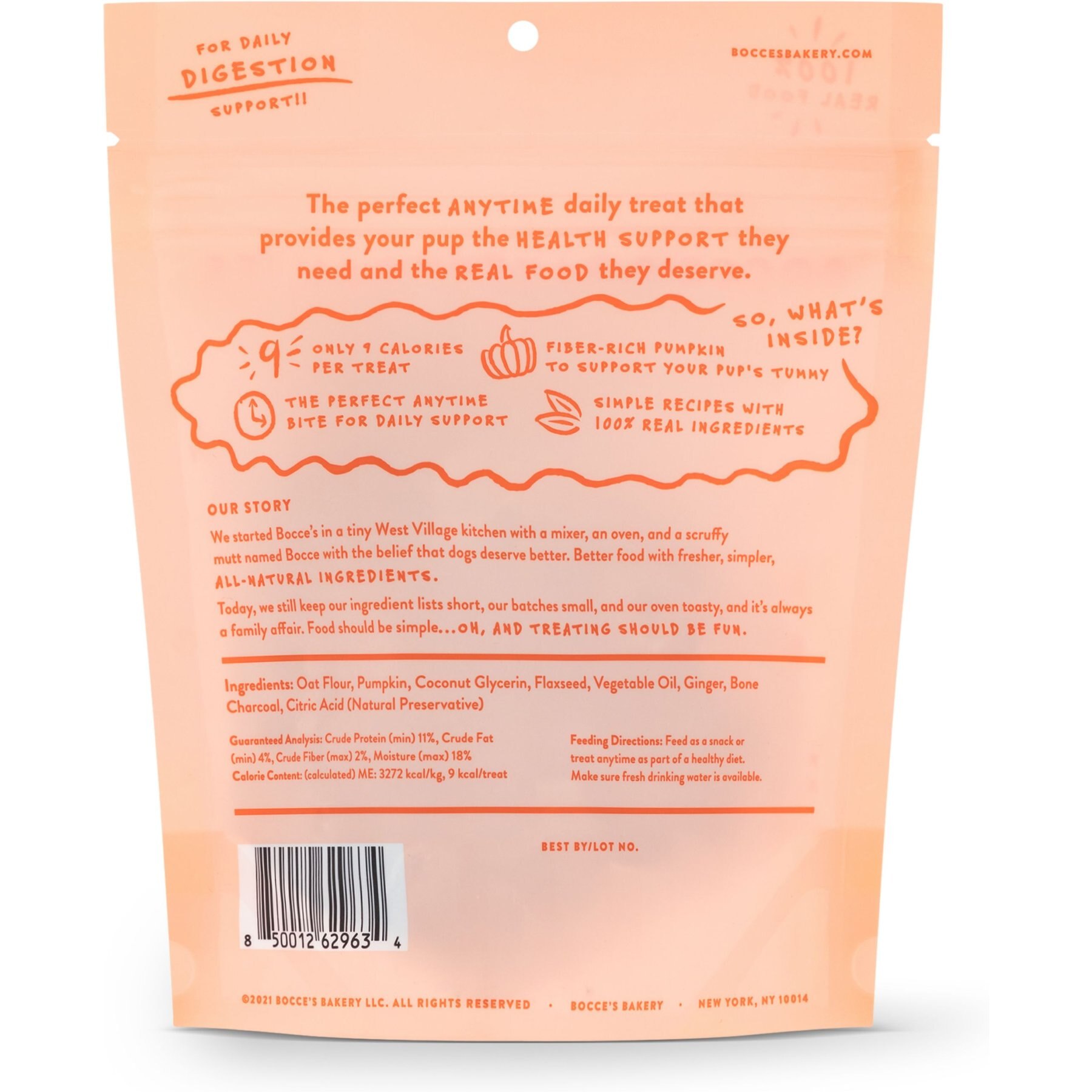 Bocce's Bakery Dailies Bye Bye Stinkies Pumpkin + Ginger Recipe Dog Treats, 6-oz pouch