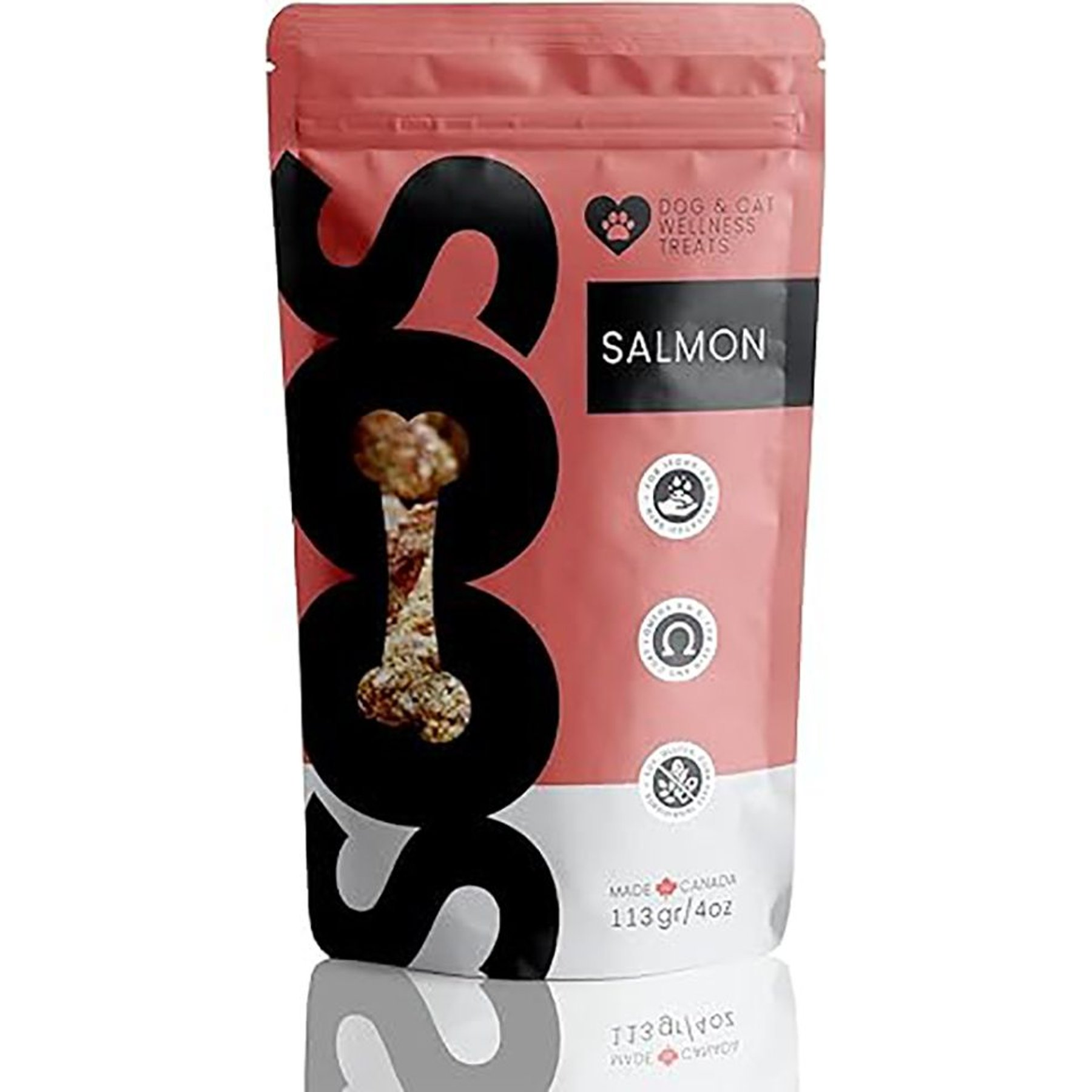 Soos Wellness Salmon Jerky Dog Treats, 4-oz bag