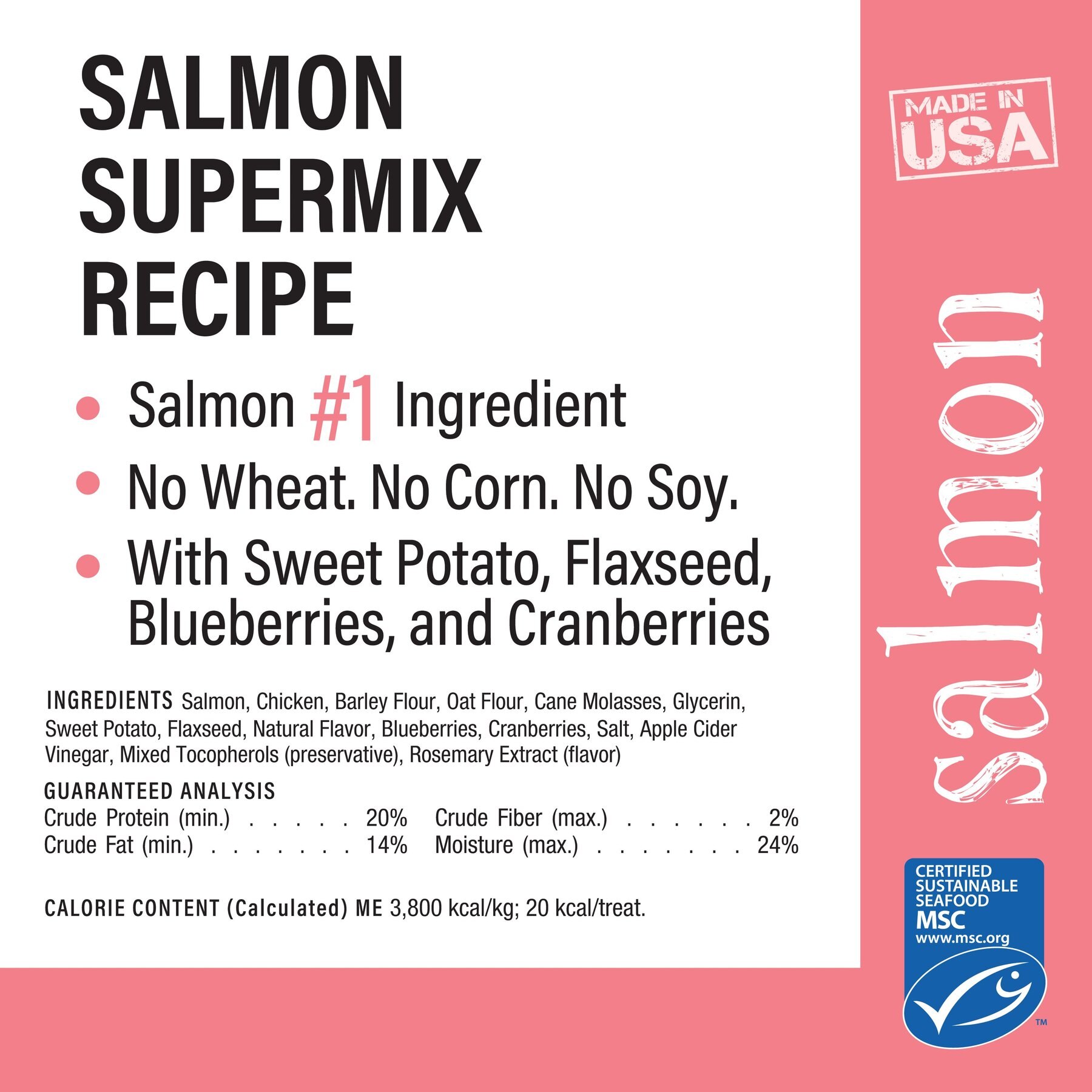 Callie's Kitchen Salmon Supermix Recipe Dog Treats, 4-oz bag