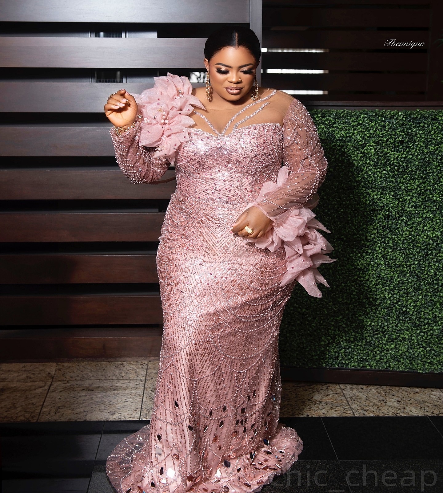 2025 Aso Ebi Plus Size Pink Prom Dresses Special Ocns Rhies Beaded wers Sequined Evening Party Birthday Gowns Dress For Women Vestidos de novia
