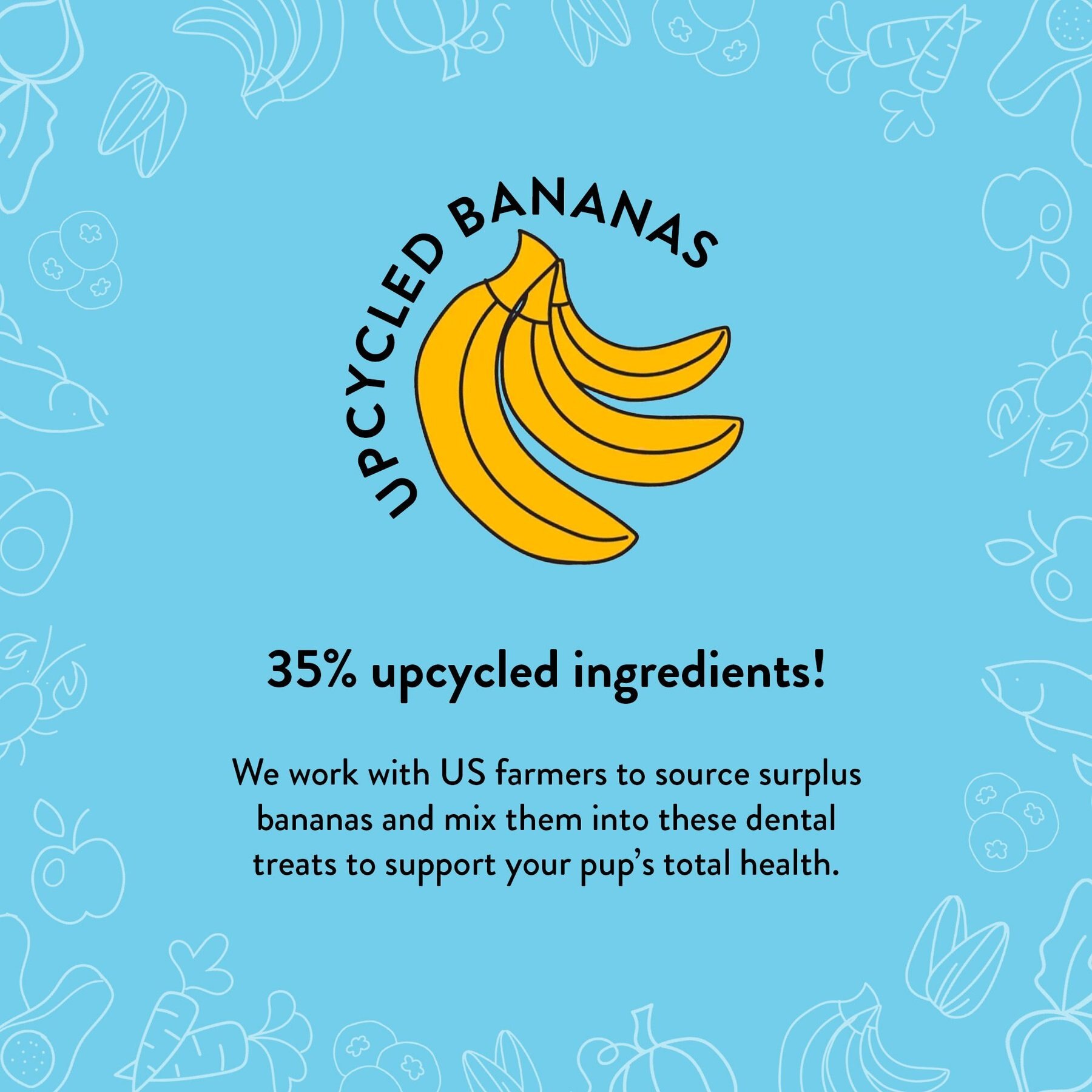 Shameless Pets Banana Bone-Anza Banana & Bone Broth Flavor Dental Dog Treats