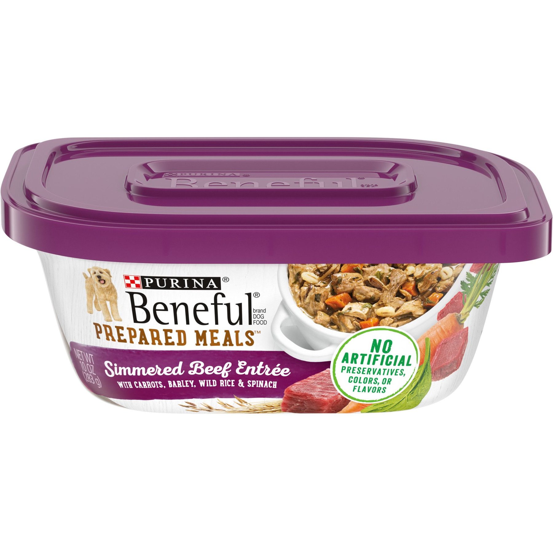 Purina Beneful Prepared Meals Simmered Beef Entree with Carrots, Barley, Wild Rice & Spinach Wet Dog Food