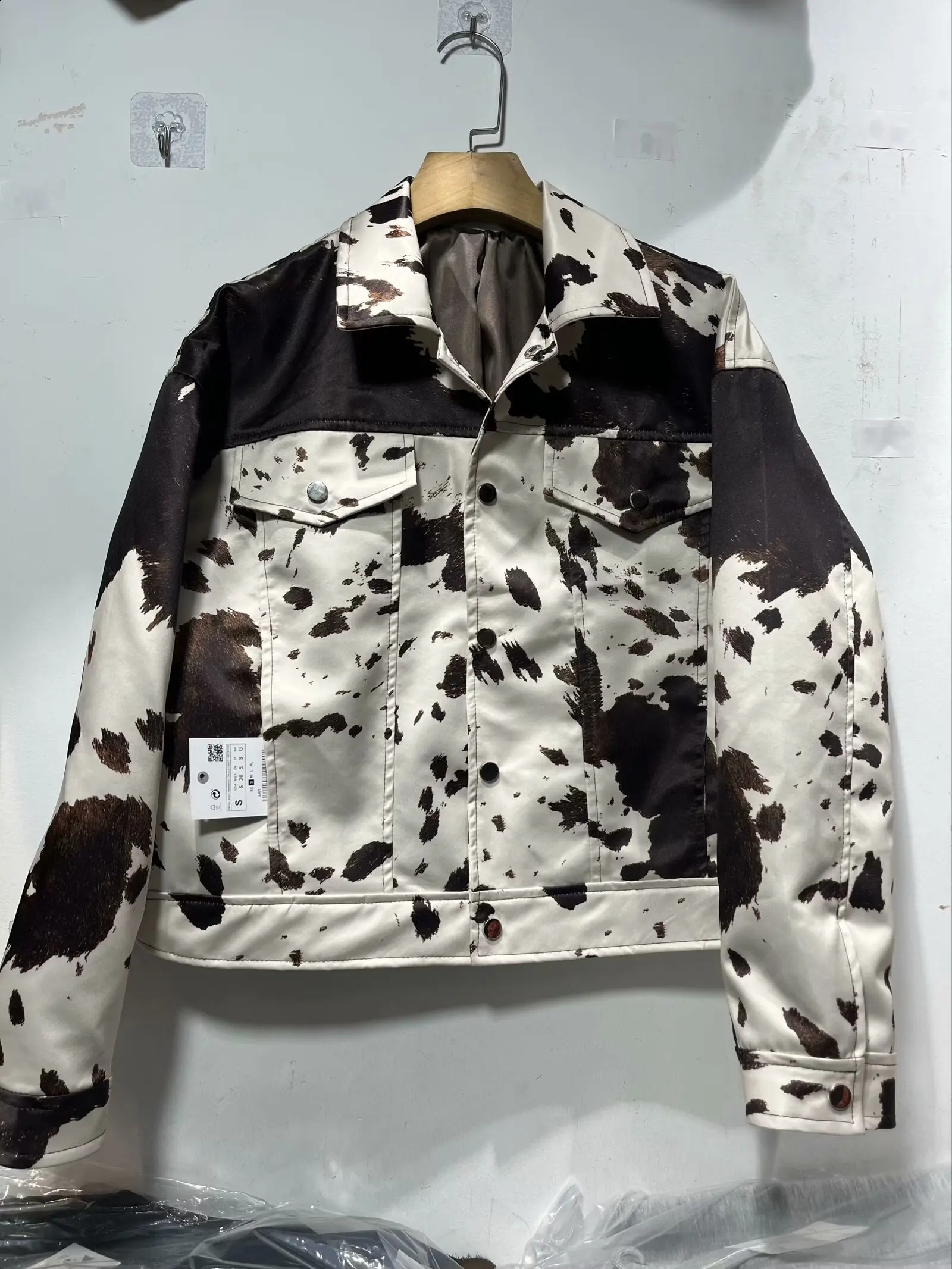 Autumn and winter American style trend singlebreasted personalized lapel casual jacket for women 241121