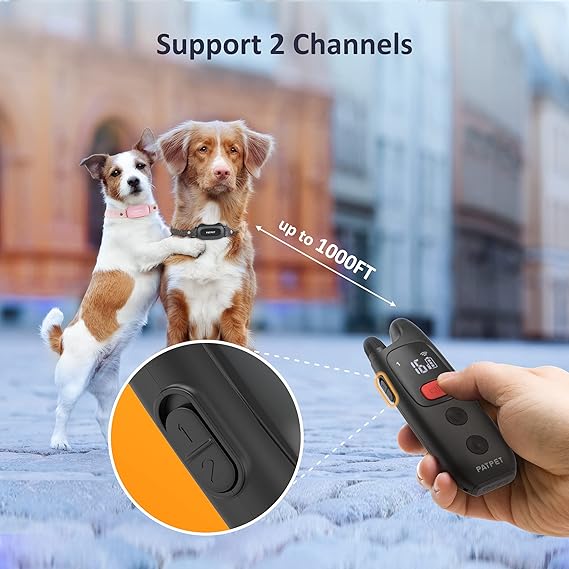 PATPET Remote - Waterproof Dog Training Collar for Small Medium Large Dogs with Beep, Vibration and 16 Static Levels Shock