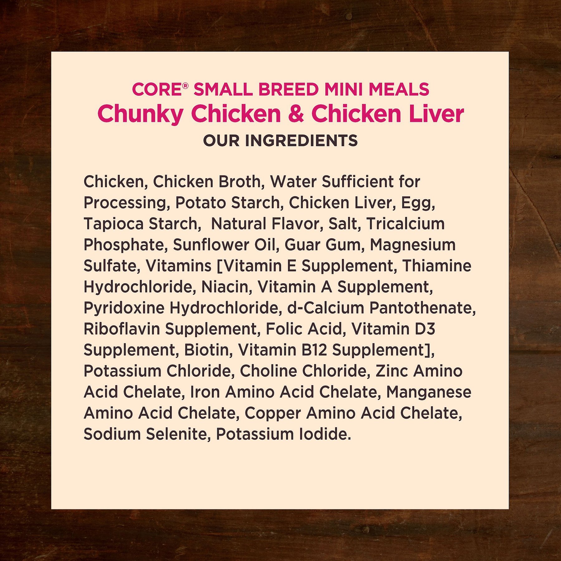Wellness CORE Grain-Free Small Breed Mini Meals Chunky Chicken & Chicken Liver in Gravy Dog Food Pouches