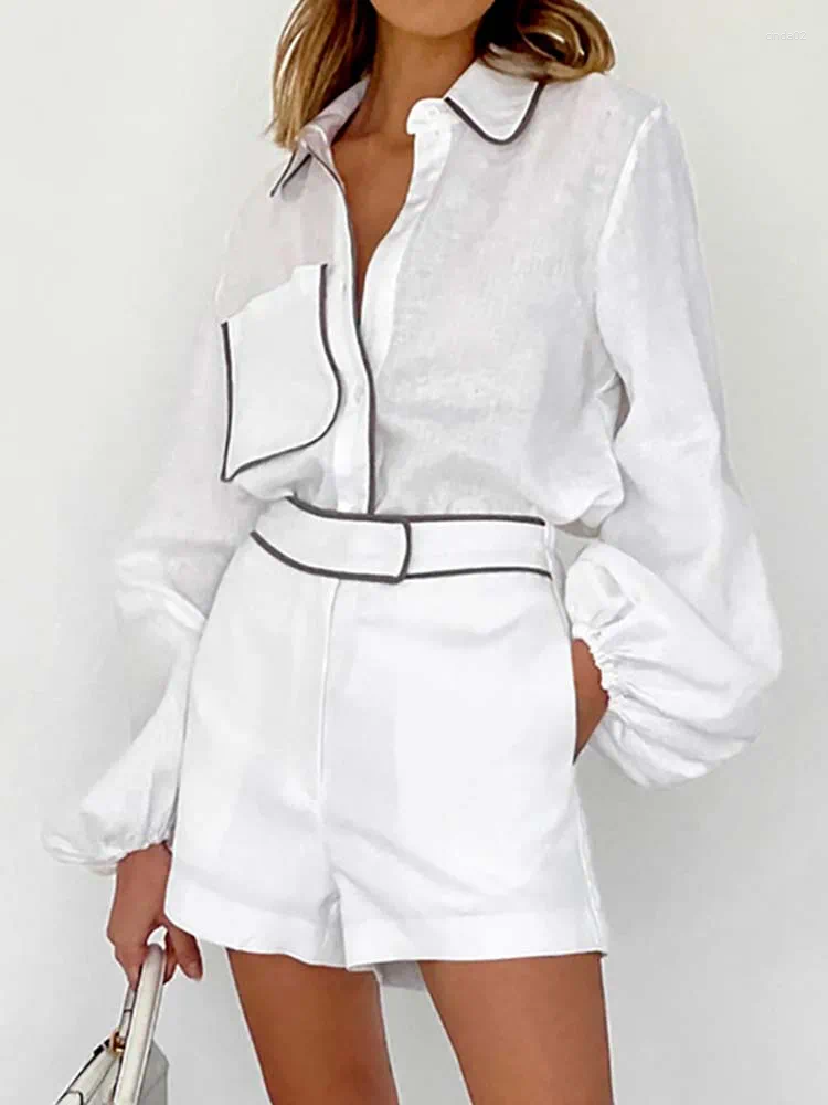 Elegant Women's 2-Piece Tracuits En Summer Short | Casual Blouse And Shorts Sets