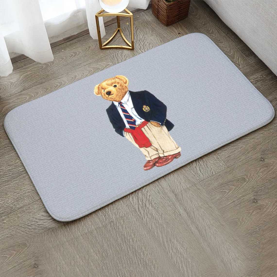 Carpet Entrance Door Mat Floor Mat Polo Teddy Bear Bathroom Bath Rugs Household Living Room Mat Bedroom Doormat Kitchen Carpet T240422