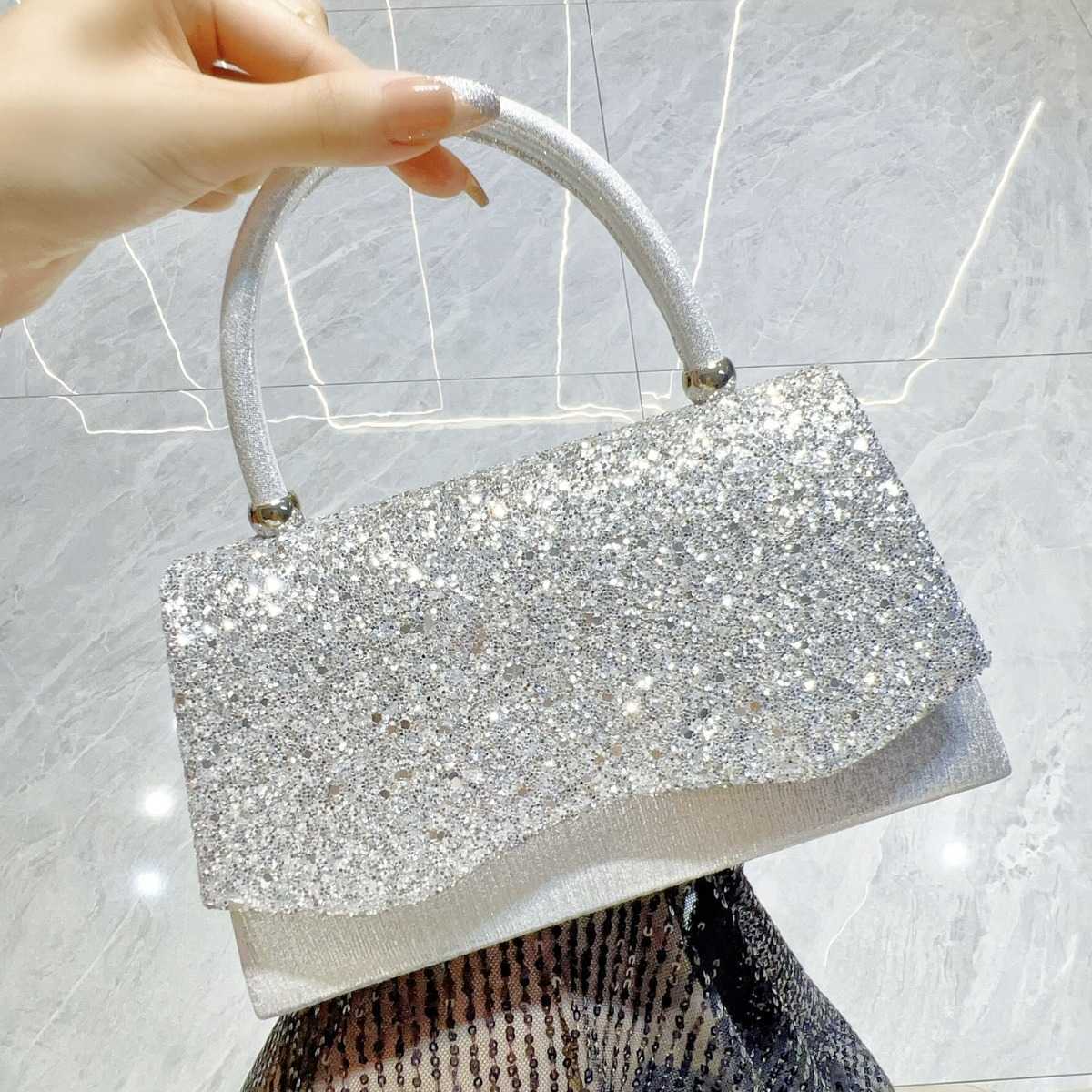 Banquet Bag Sparkling Handbag Water Diamond Banquet Handbag Dress Bag Evening Bag Wedding Gift Bag 241122