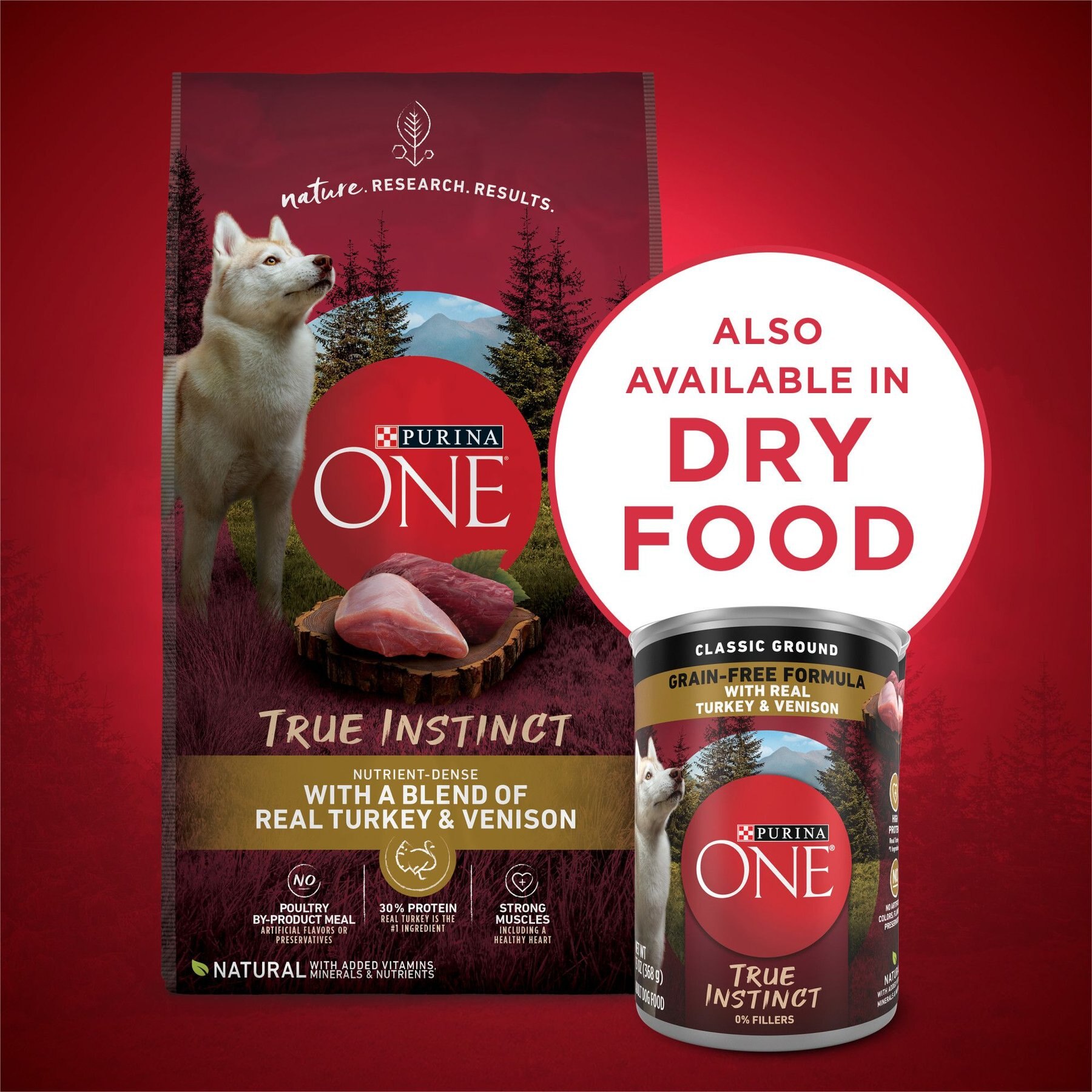 Purina ONE SmartBlend Grain-Free True Instinct Classic Ground with Real Turkey & Venison Canned Dog Food